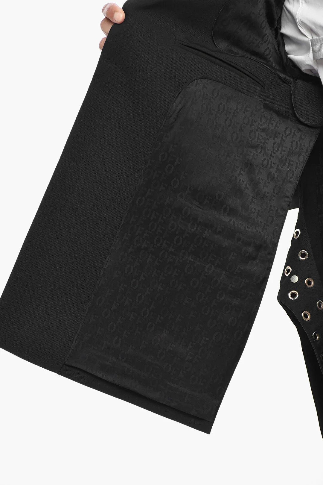 Off-White og1mm0426 Virgin Wool Blazer in Black Size US L / EU 52-54 / 3 - 6 Thumbnail