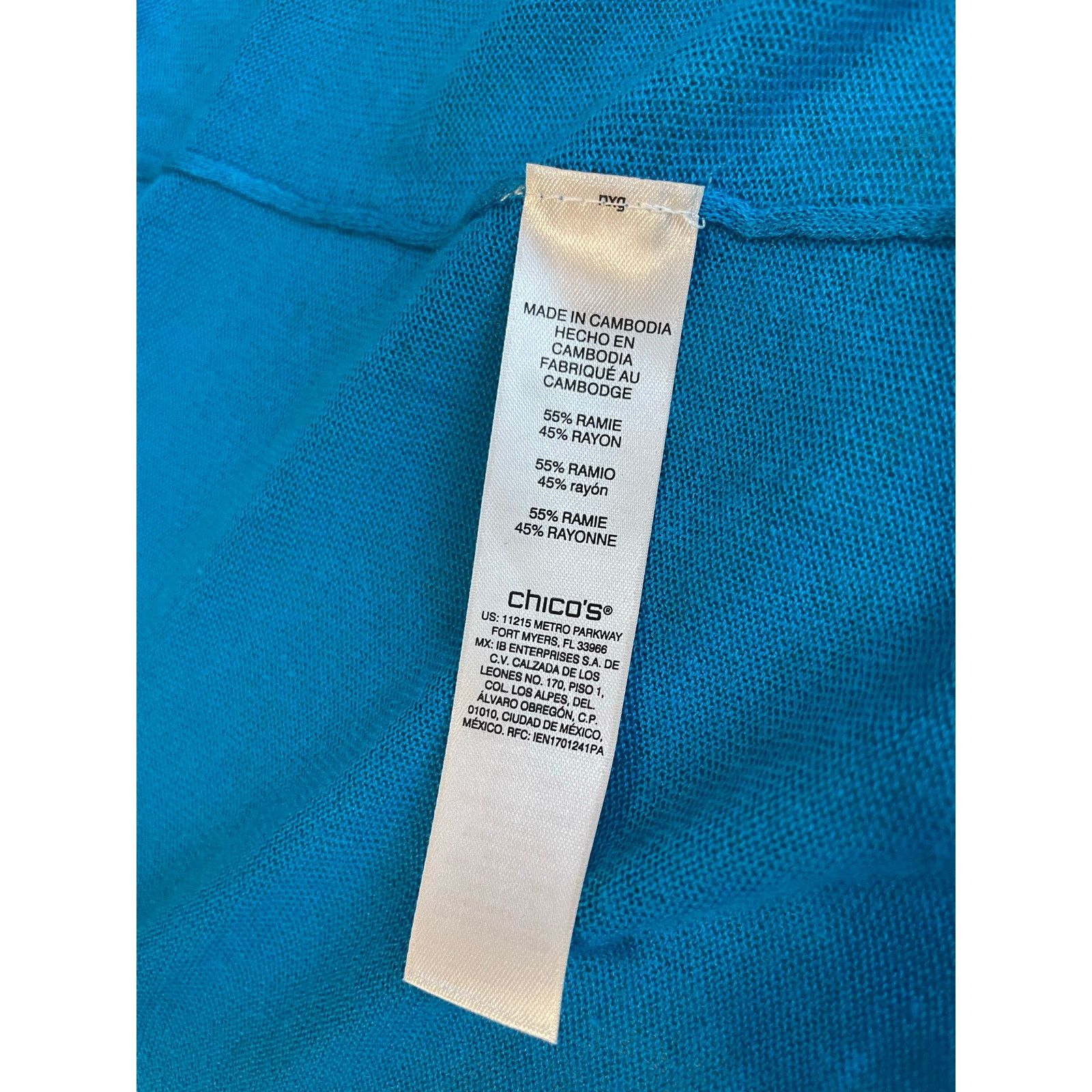 Chicos Chico's Blue Open Front Light Weight Cardigan 3 (XL) Size XL / US 12-14 / IT 48-50 - 4 Thumbnail