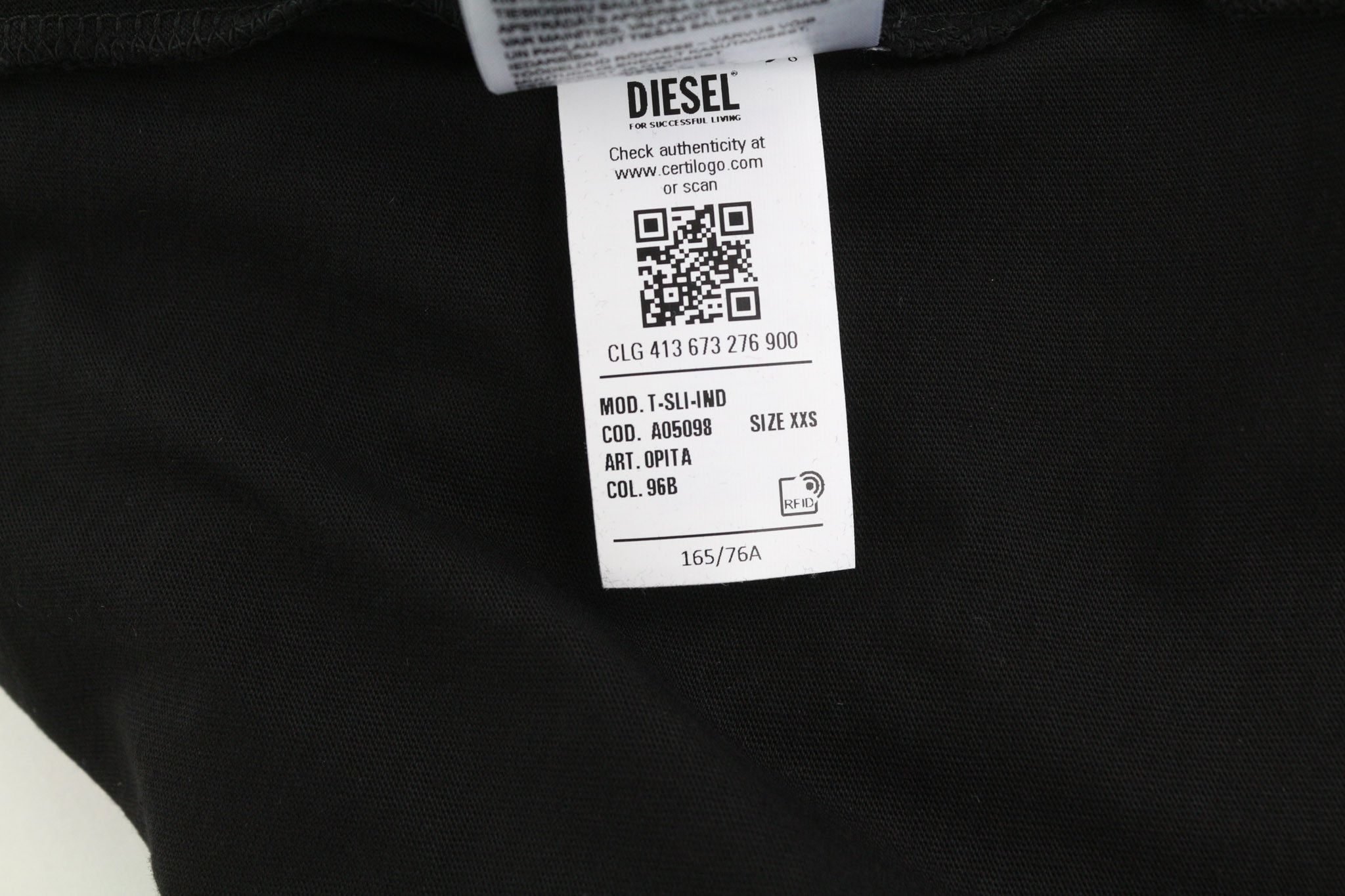 T-SLI-IND 2XS Black Short Sleeve Logo Tricot 40343