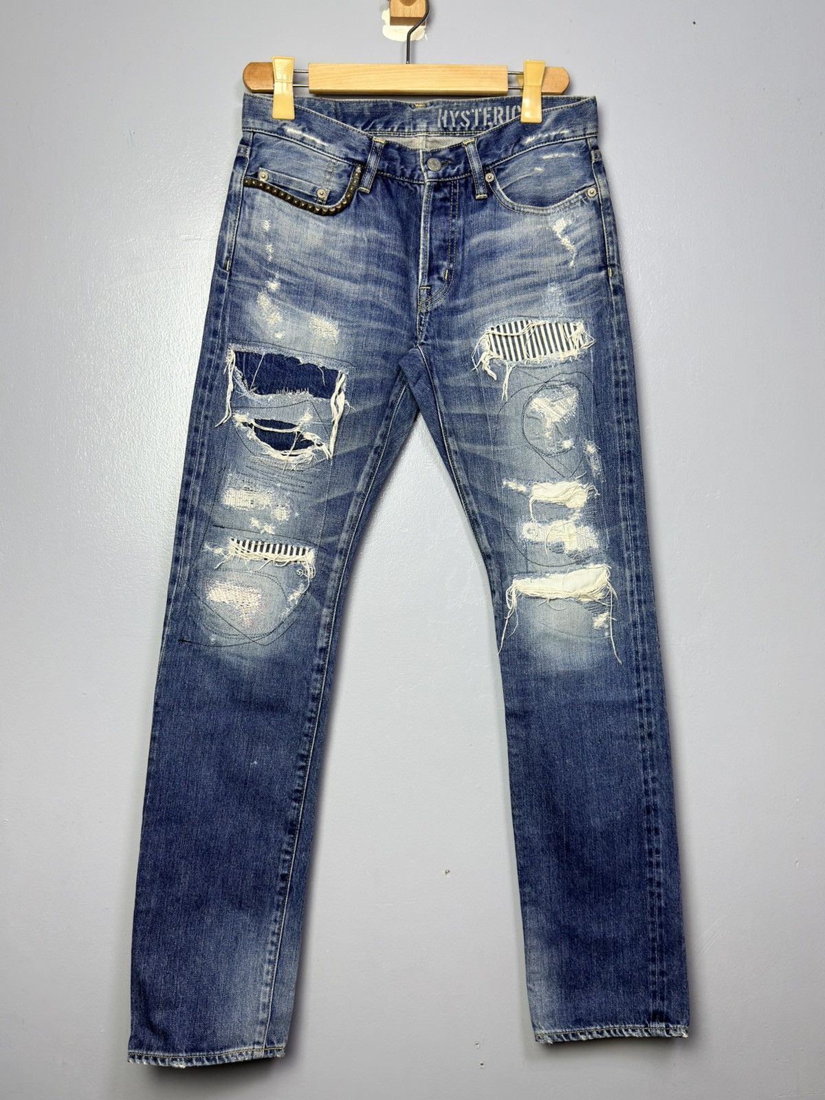 Hysteric Glamour Hysteric Glamour Patchwork Studded Pants Size US 30 / EU 46 - 1 Thumbnail