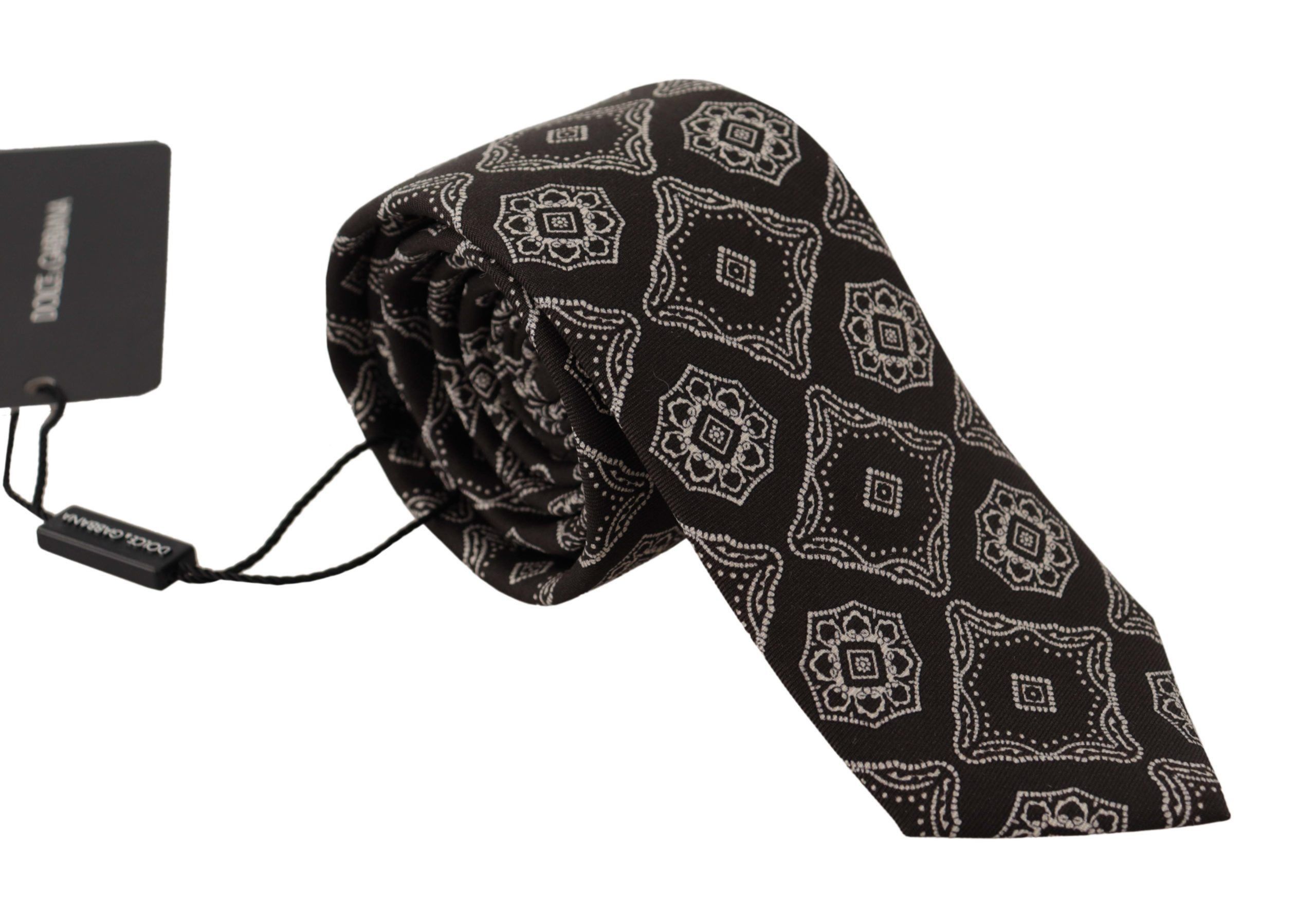 Dolce & Gabbana Elegant Silk Geometric Bow Men's Tie Size ONE SIZE - 1 Thumbnail
