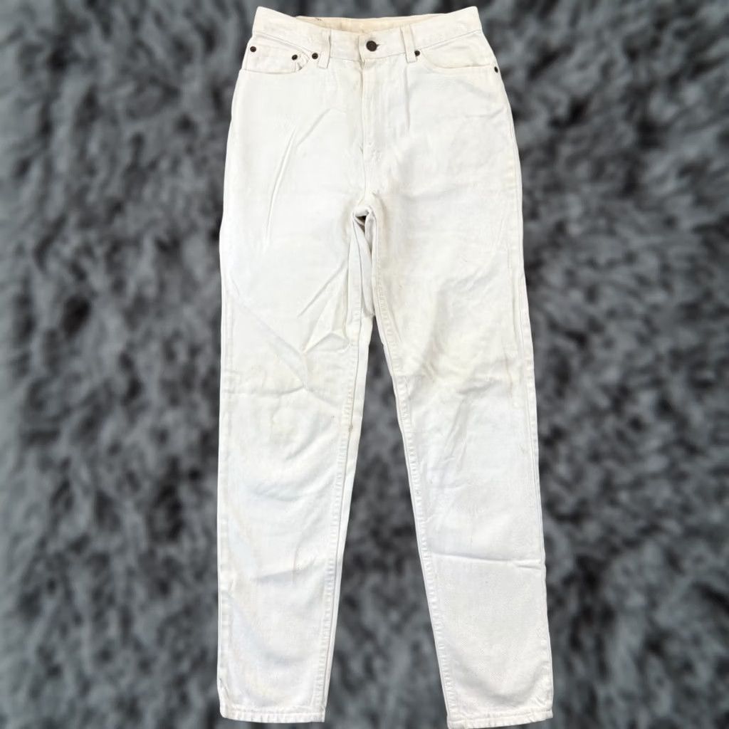 Levi's VINTAGE Levi's 550 Jeans Womens 11 White Denim 90s Relaxed Tapered Leg USA Womens Jeans 90s Size 32" / US 10 / IT 46 - 1 Thumbnail