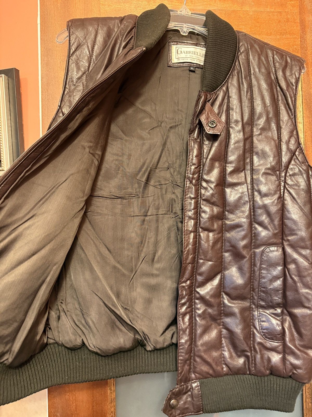Other Gabrielle of NY Men’s VINTAGE Chocolate Brown Leather Vest Size US XL / EU 56 / 4 - 8 Thumbnail