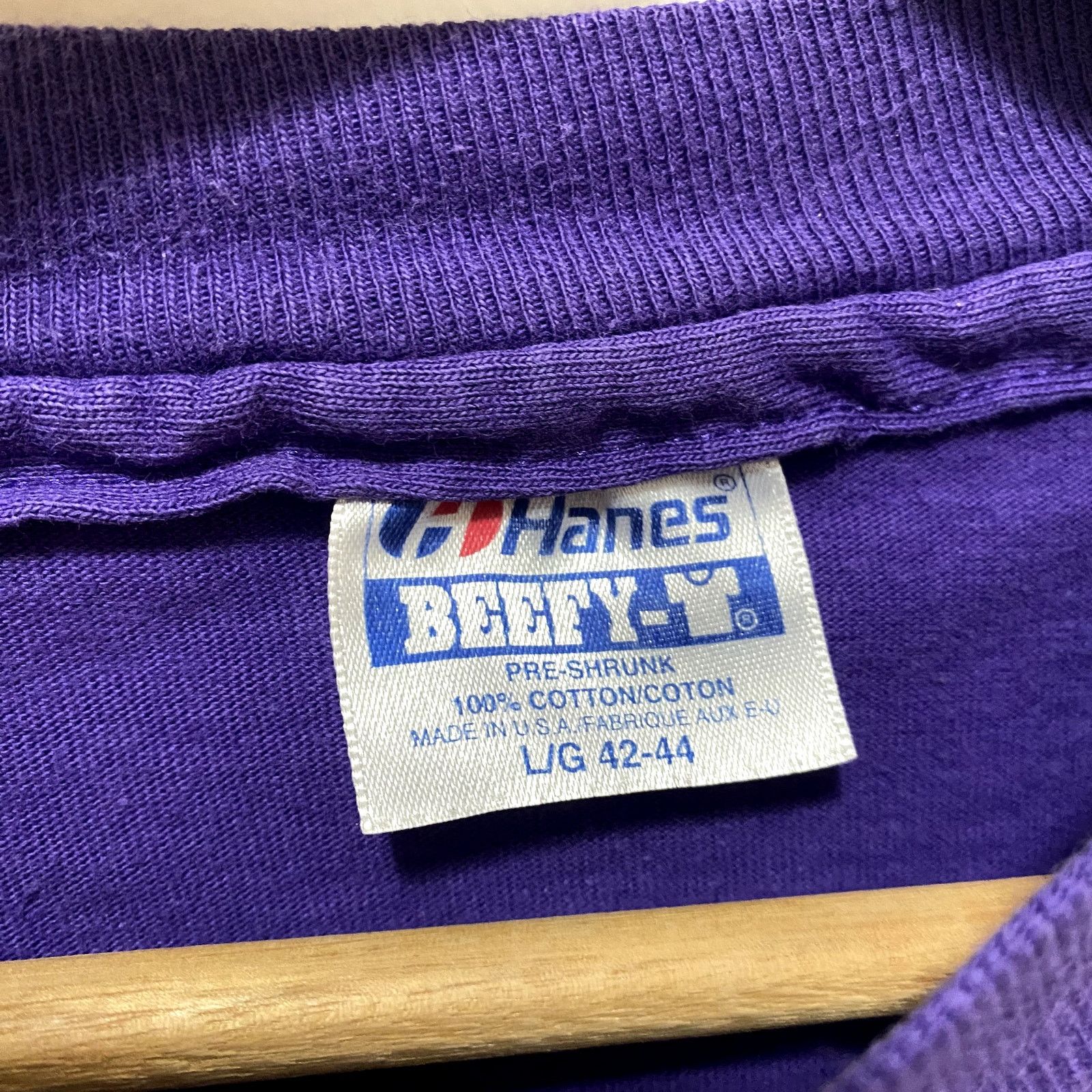 Hanes Vintage Hibiscus Floral T Shirt Purple 80s Size US L / EU 52-54 / 3 - 3 Thumbnail