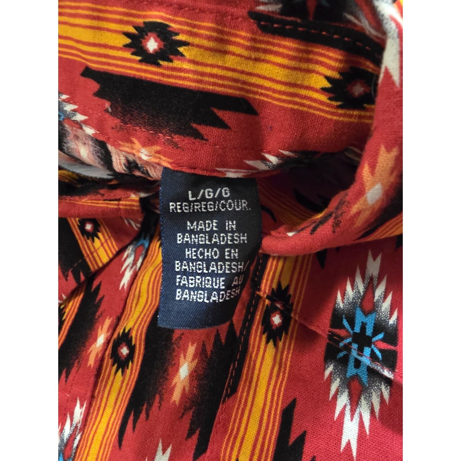 Wrangler VINTAGE Wrangler Pearl Snap Western Shirt Long Sleeve Aztec Cowboy Rodeo Mens Large Size US L / EU 52-54 / 3 - 4 Thumbnail