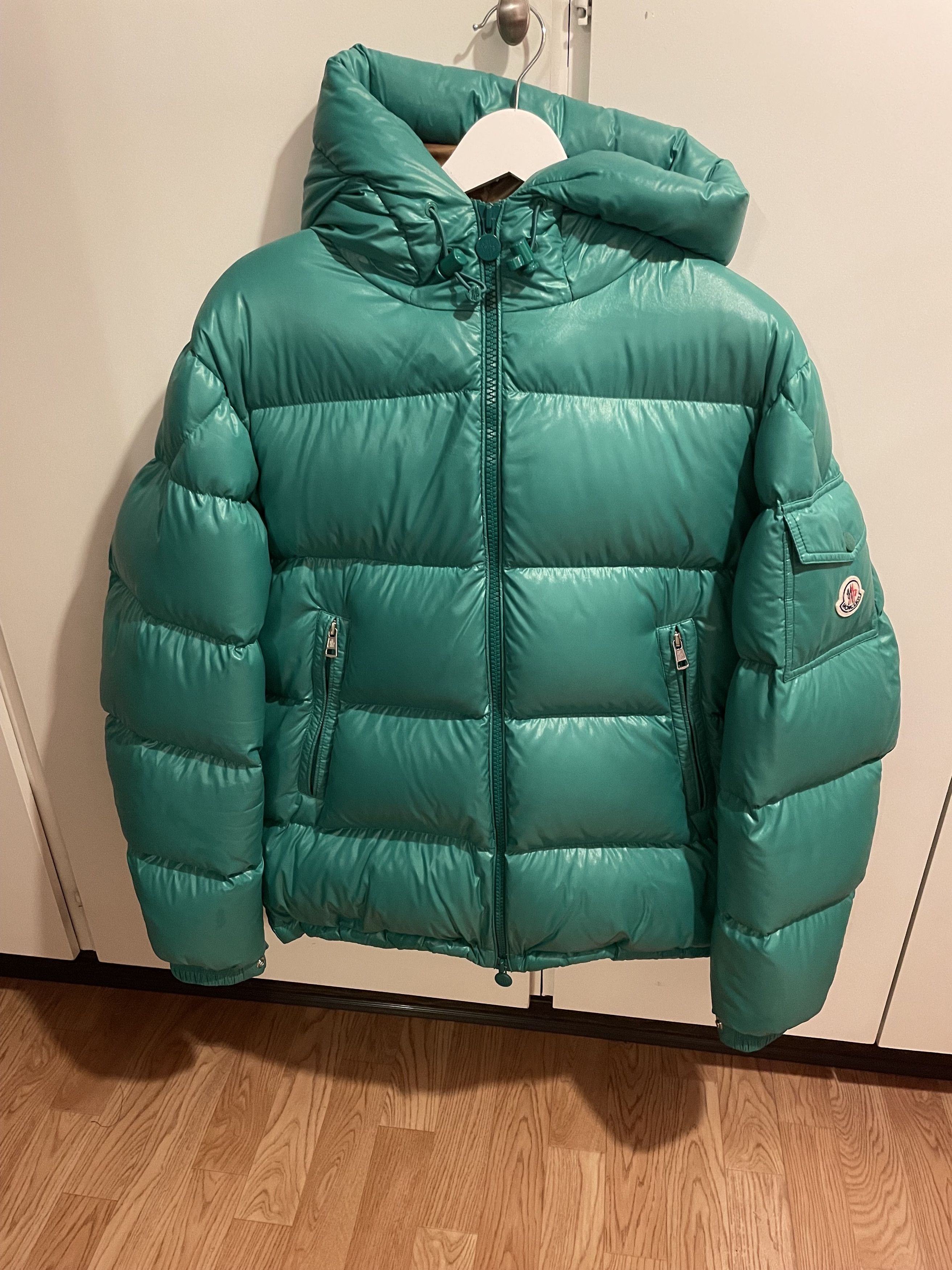image of Moncler Ecrin Down Jacket in Green, Men's (Size Medium)