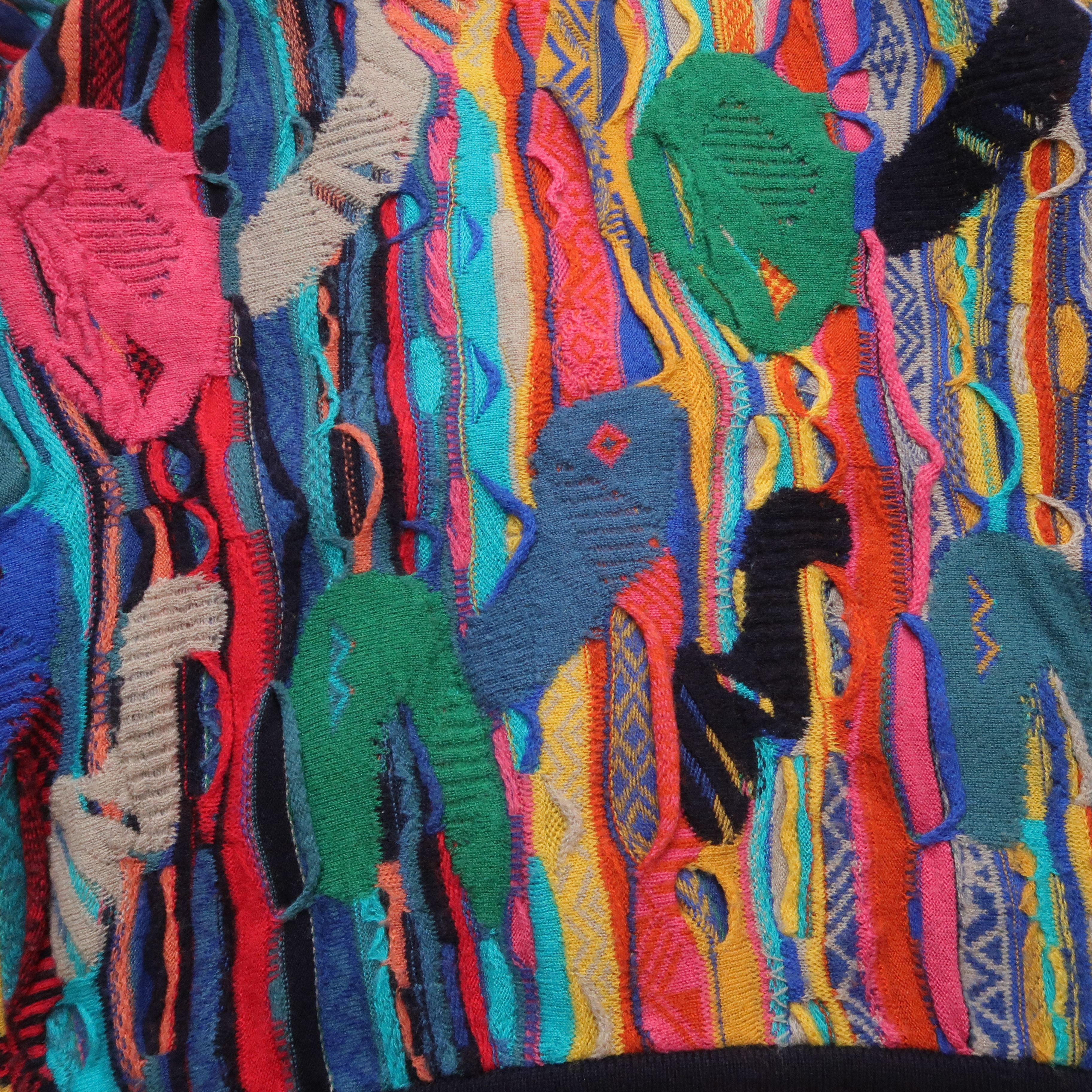 Coogi 1990s Coogi Psychedelic Art Cardigan Knit Fuzzy Size US M / EU 48-50 / 2 - 14 Thumbnail
