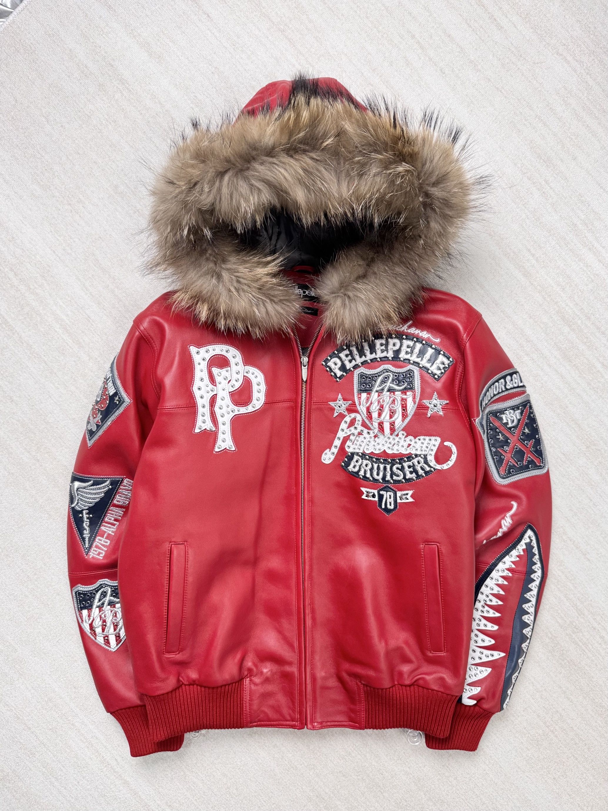 Pelle Pelle AMERICAN BRUISER Crystal Embellished HOODED JACKET Grailed