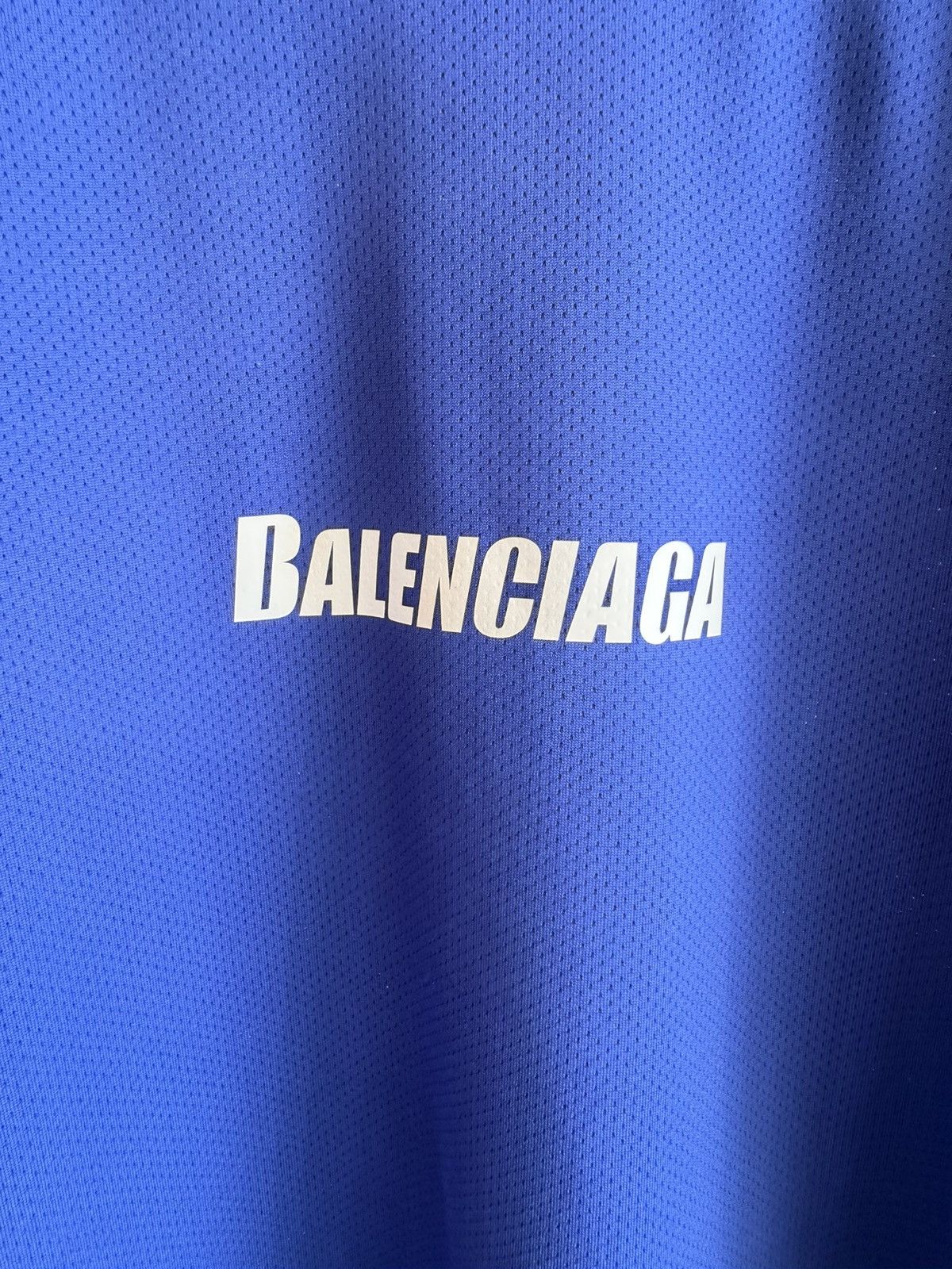Balenciaga Balenciaga Long Sleeve Technical Mesh Swim Tee Blue Size M Size US M / EU 48-50 / 2 - 3 Thumbnail