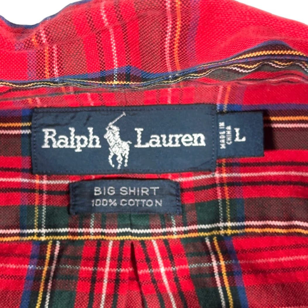Ralph Lauren VINTAGE Ralph Lauren Shirt Adult LARGE Red Plaid Pony Big Oversize Preppy 90s Size US XL / EU 56 / 4 - 4 Thumbnail