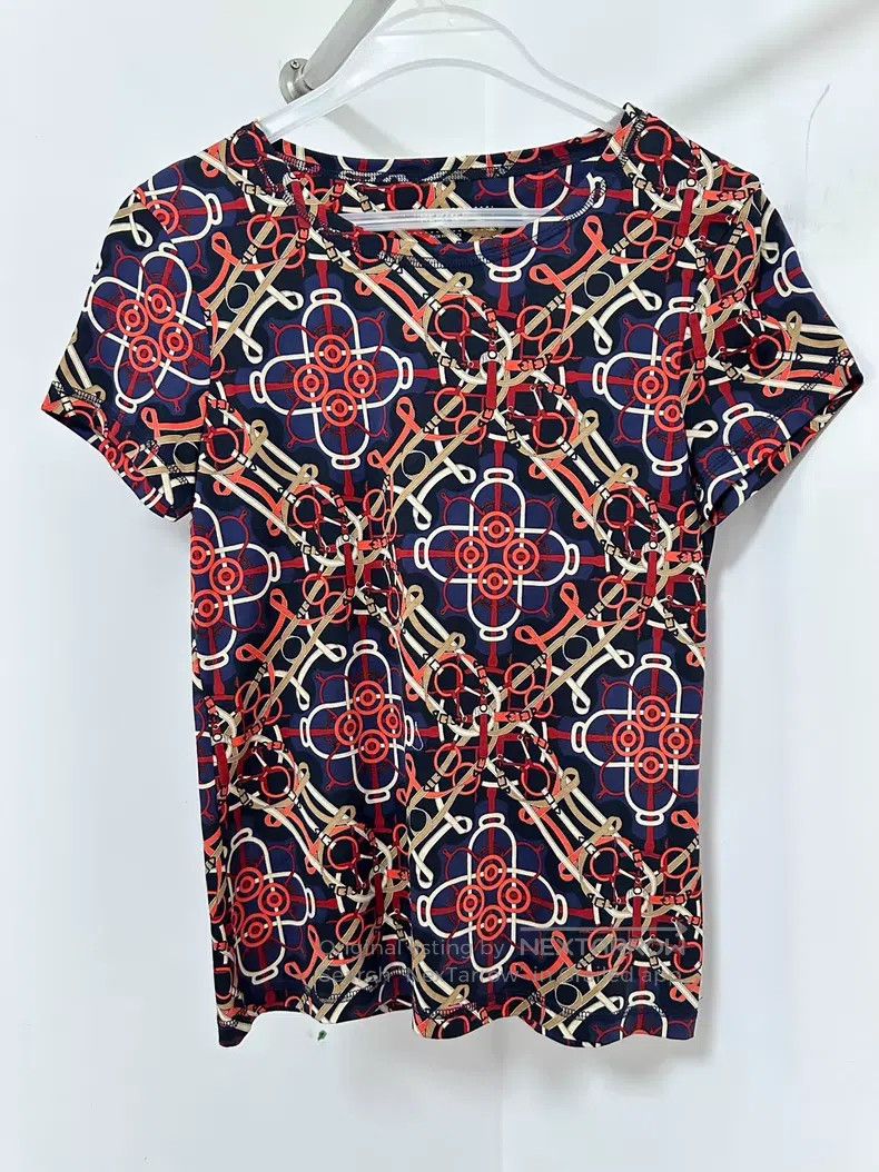 Hermes Hermes Knot Pattern Printed Short Sleeve T-Shirt Size XXS / US 00 / IT 34 - 1 Thumbnail