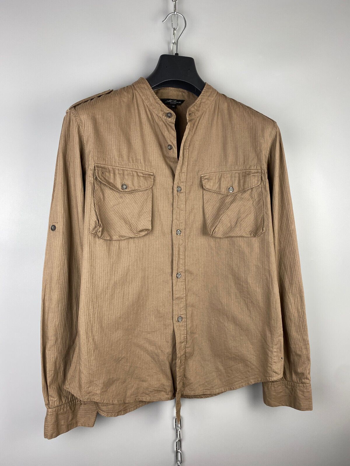 Pre-owned Allsaints Button Up Brown Casual Shirt