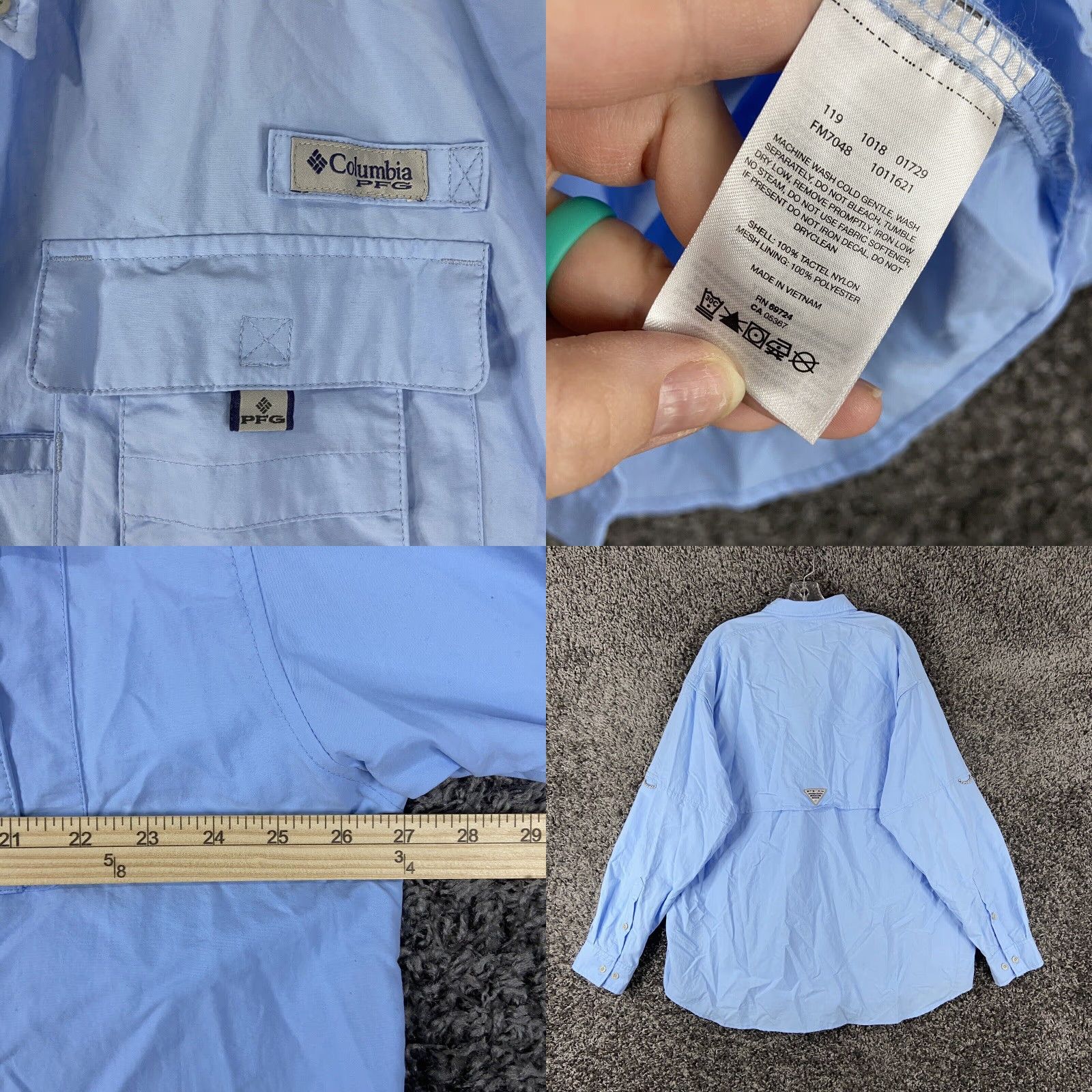 Vintage Columbia PFG Button-Up Shirt Men XL Blue Outdoor Long Sleeve Mens Size US XL / EU 56 / 4 - 8 Thumbnail