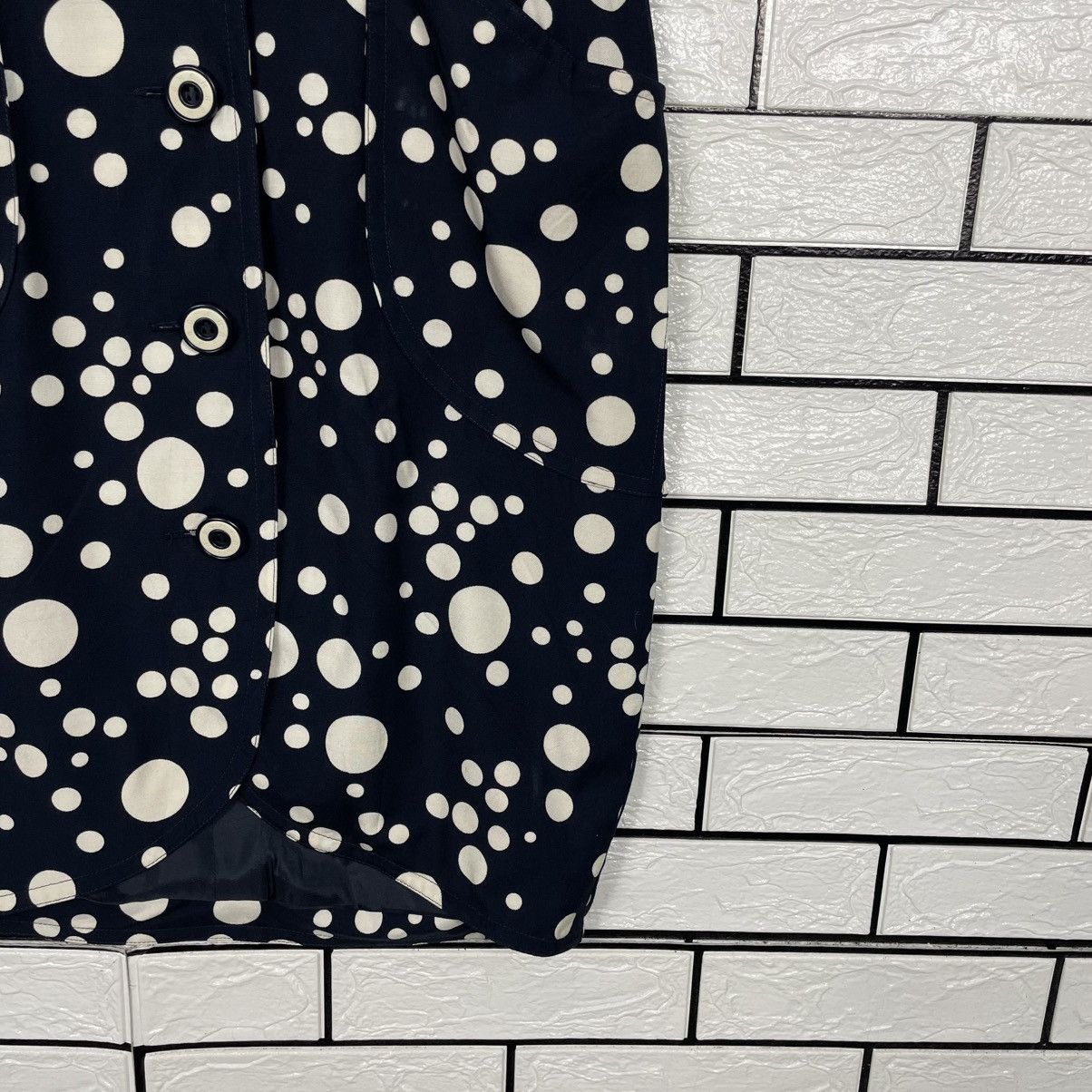 Jean-Louis Scherrer Vintage 80s Jean Louis Scherrer Polka Dot Design Dress Size M / US 6-8 / IT 42-44 - 5 Thumbnail