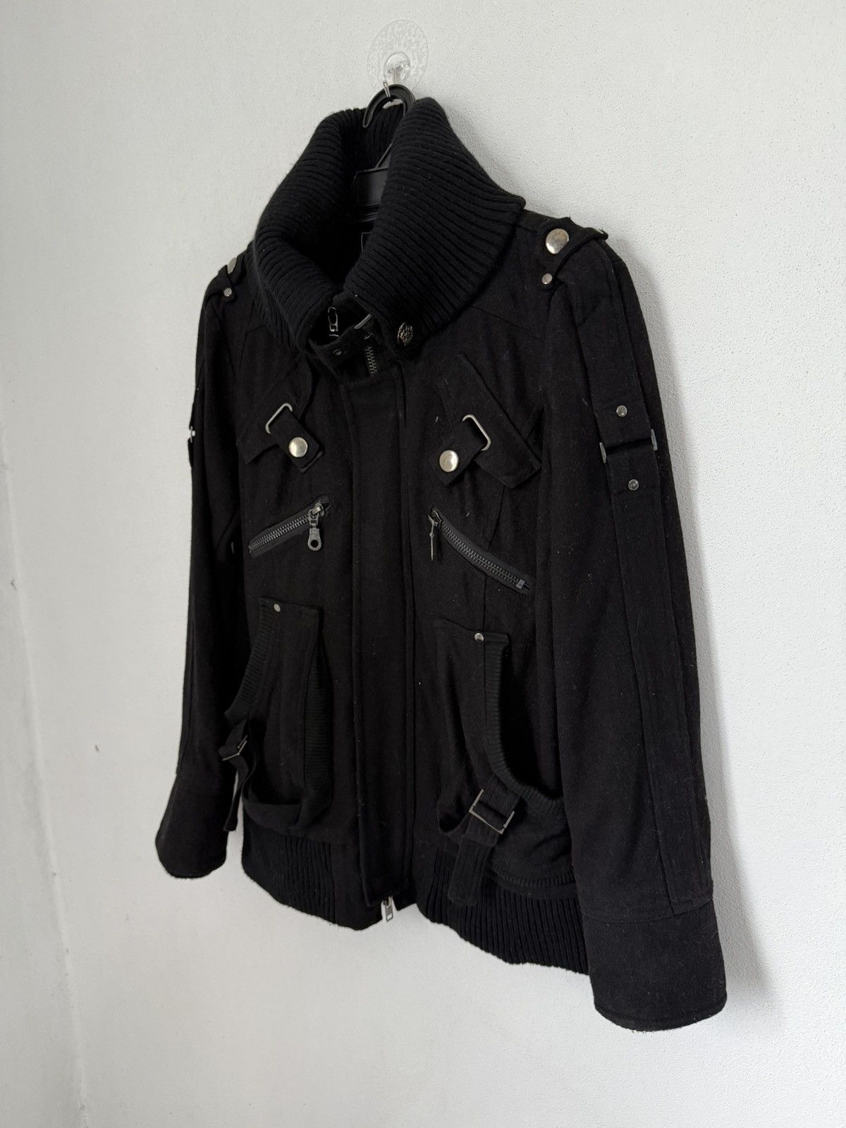 Japanese Brand Dark Aesthetic Jacket Buckle Ribbed High Collar Gothic Edge Size US XL / EU 56 / 4 - 2 Thumbnail