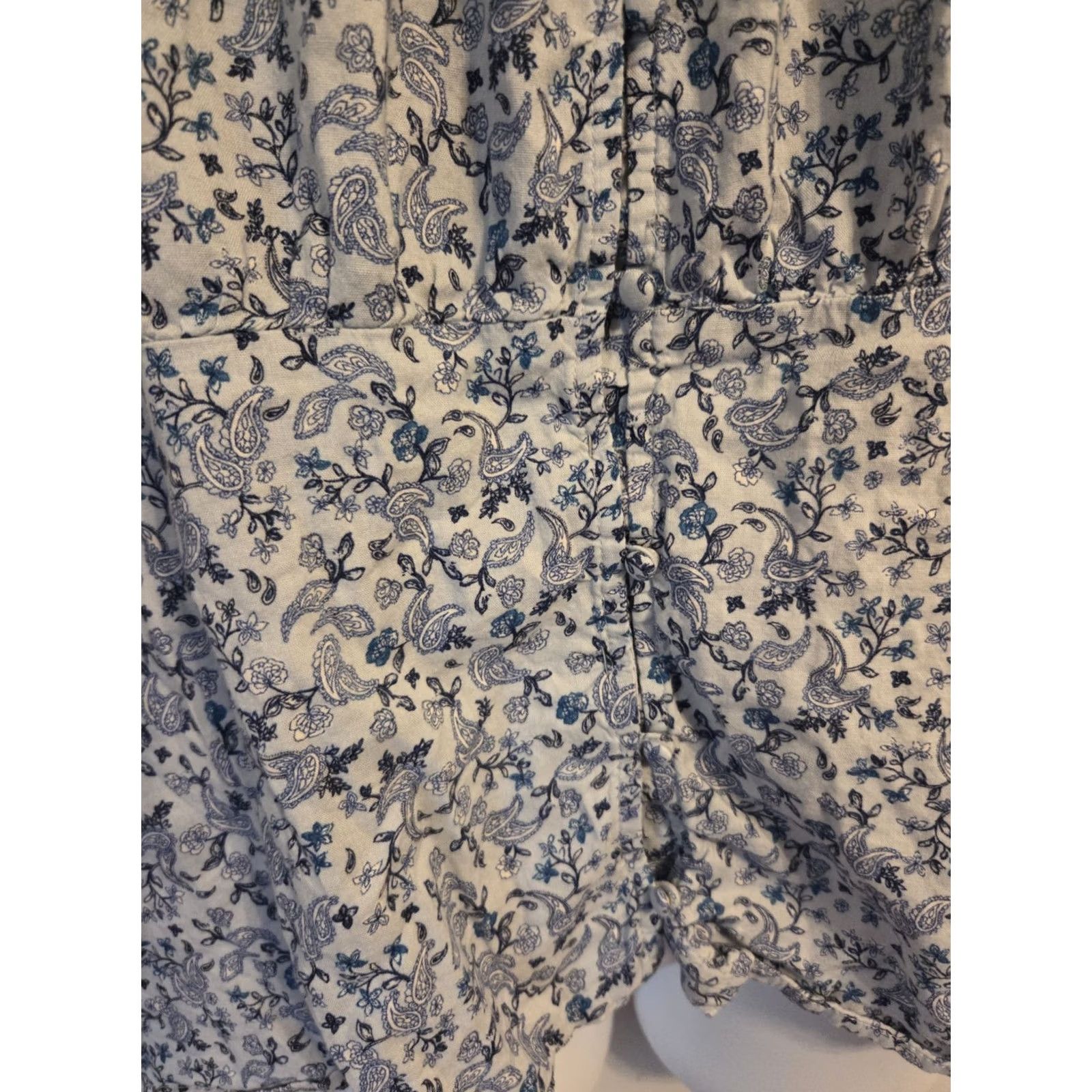 Old Navy Old Navy Blue Floral Paisley Print Smocked Back Top Boho Hippie Cottagecore 3X Size XXL / US 16-18 / IT 52-54 - 4 Thumbnail