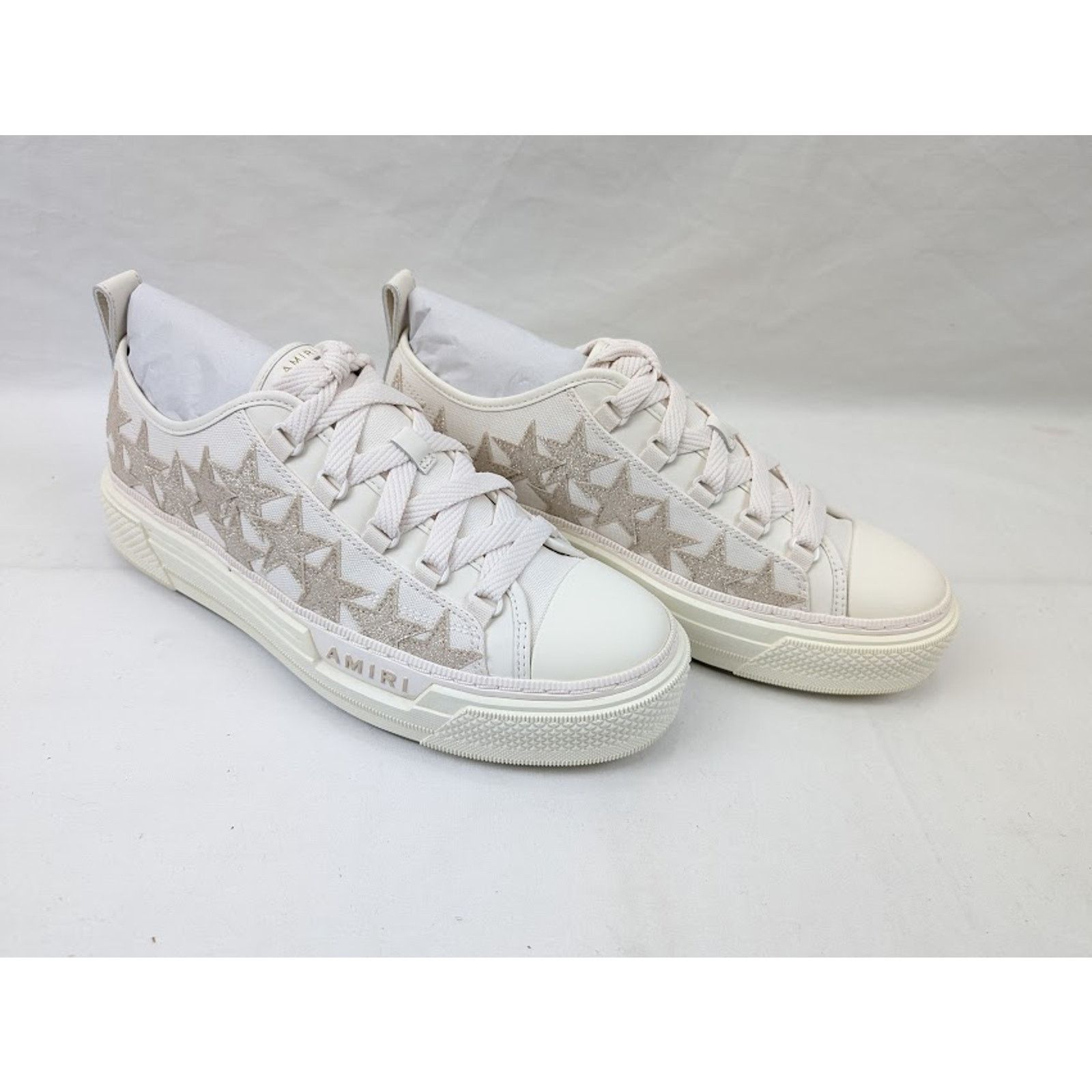 Amiri o1rshd1 Stars Court Low-Top Sneakers in Alabaster Size US 11 / EU 44 - 13 Thumbnail