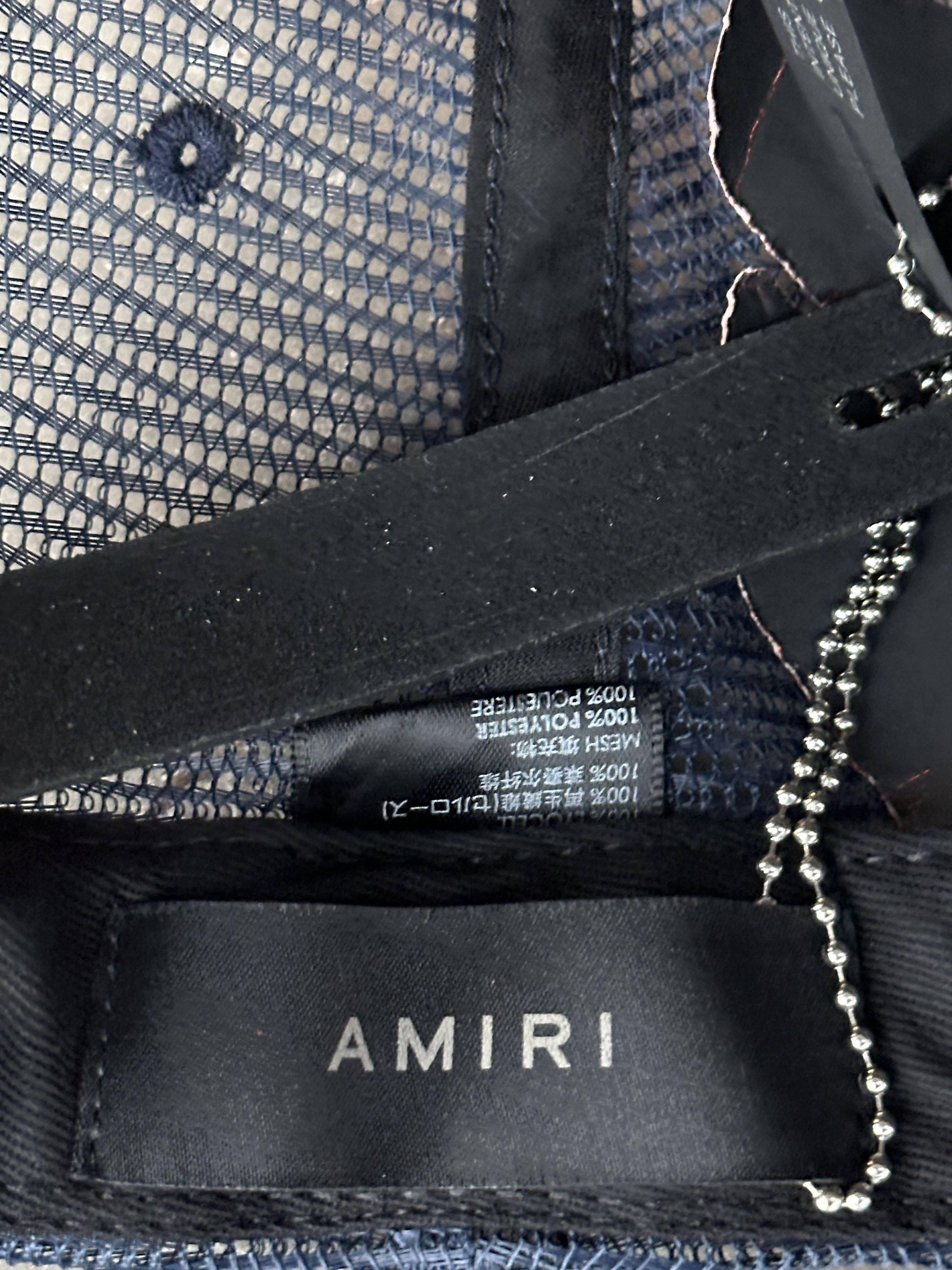 Amiri Amiri Blue & White MA Logo Trucker Hat Size ONE SIZE - 5 Thumbnail