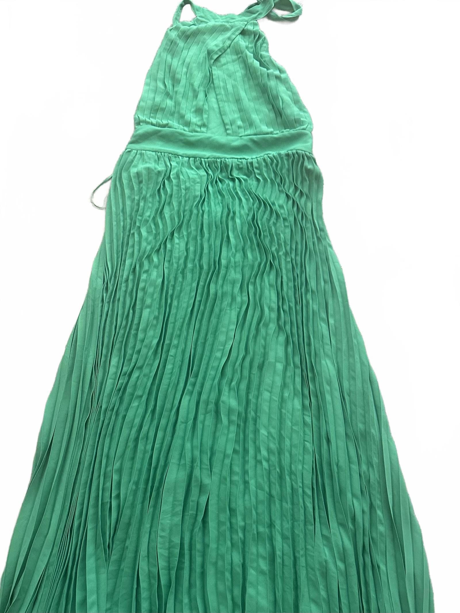 Designer Elegant Green Pleated Maxi Dress Size 3XL / US 20-22 - 1 Preview