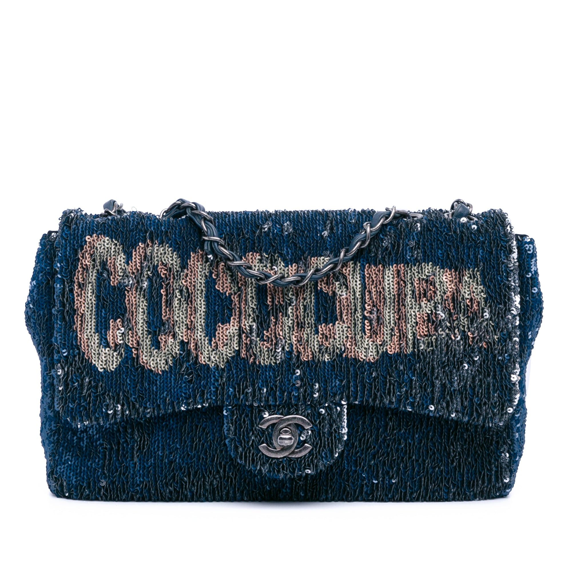 Chanel Chanel Paris Cuba Medium Sequin Coco Cuba Single Flap Blue Size ONE SIZE - 1 Thumbnail