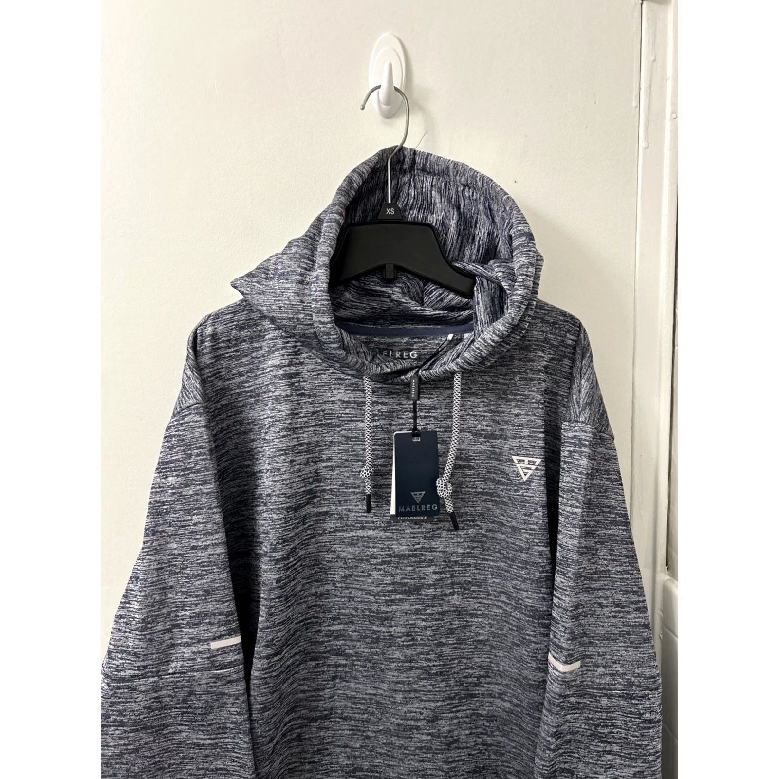 Vintage Maelreg Performance Hoodie Mens XL Blue Pullover Long Sleeve Reflective Accent Size US XL / EU 56 / 4 - 2 Thumbnail