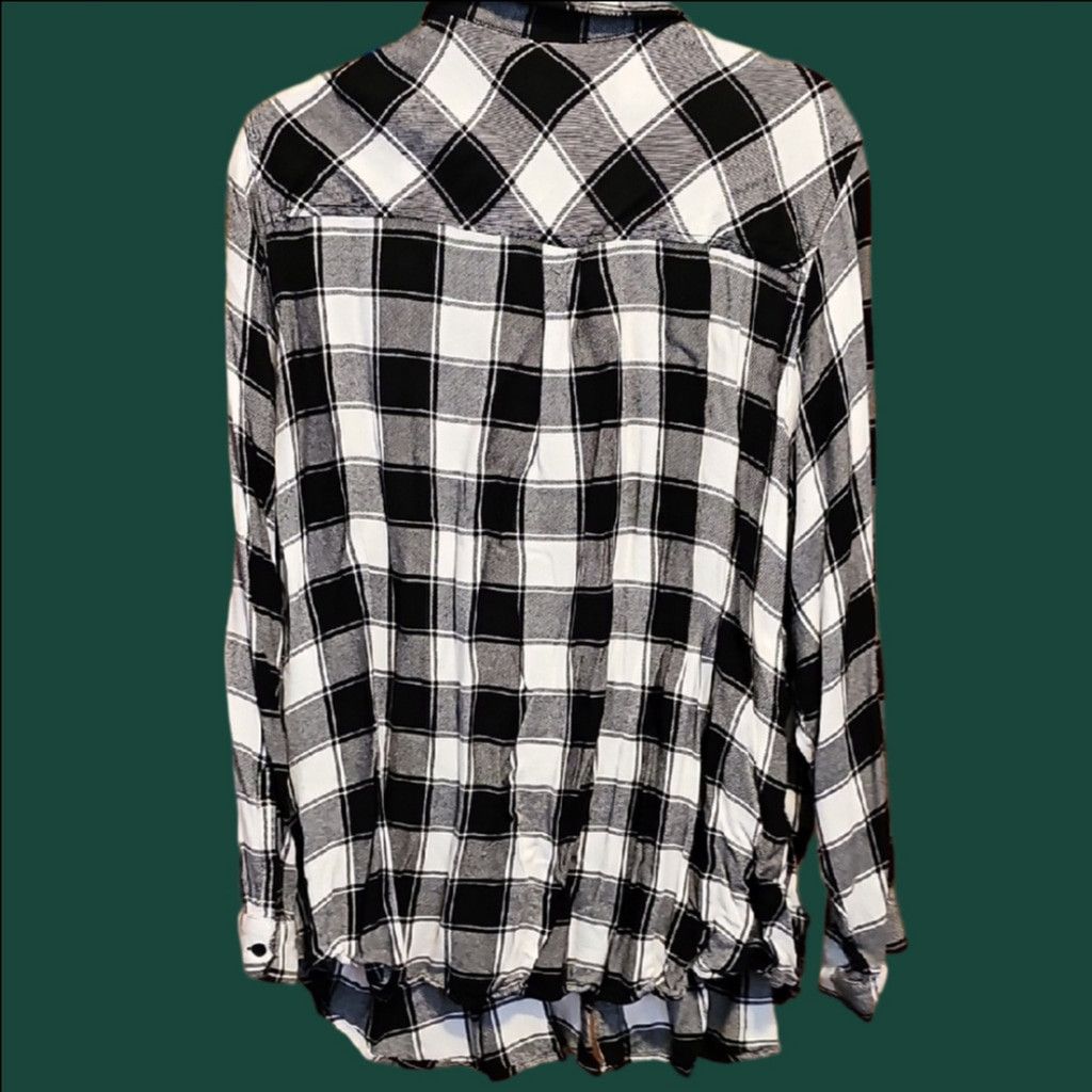 Other a.n.a Monochrome Plaid Shirt Size 3XL / US 20-22 - 3 Thumbnail