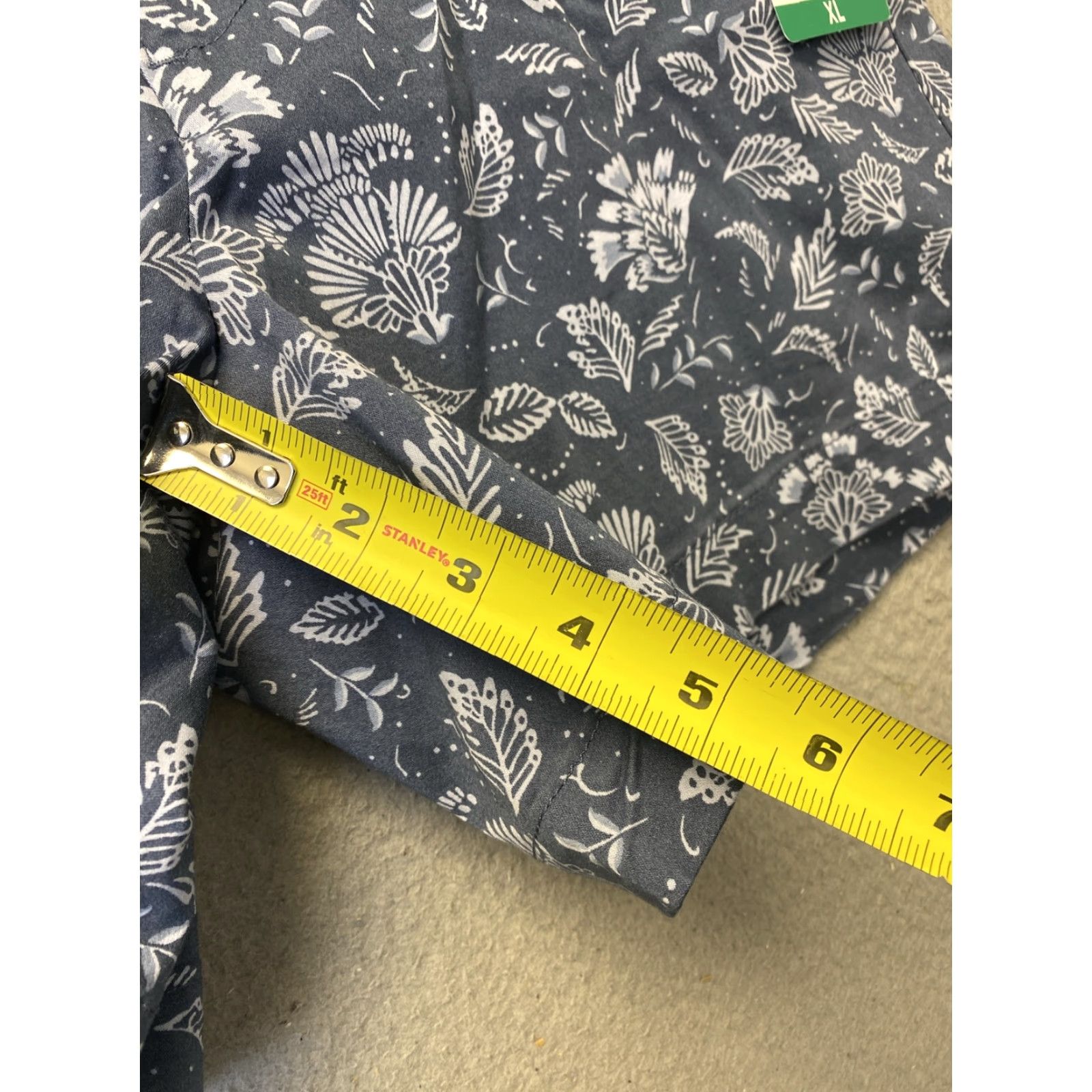 Vintage VINTAGE not applicable here; JACHS Girlfriend Shorts - Women - Short - Adult XL - Blue Floral Stretch Satin Chino - Womens 33-85 Size 40" / US 18 - 7 Thumbnail