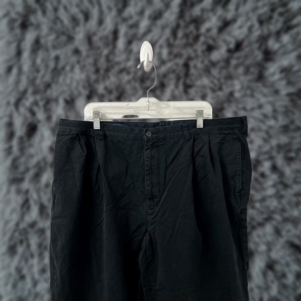 Polo Ralph Lauren VINTAGE Polo Ralph Lauren Hammond Pants Mens 42x27 Black Chino YKK Pleated Cuffed Size US XL / EU 56 / 4 - 1 Thumbnail