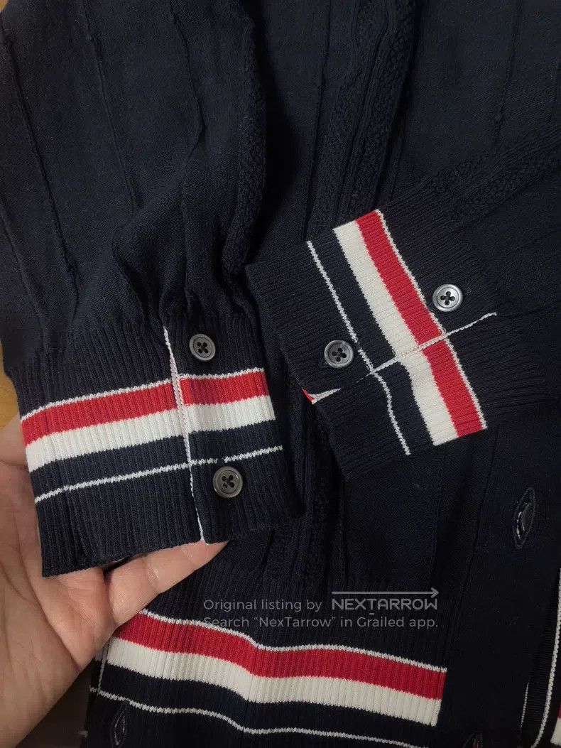 Thom Browne Thom Browne Striped knit cardigan in deep blue Size XS / US 0-2 / IT 36-38 - 4 Thumbnail
