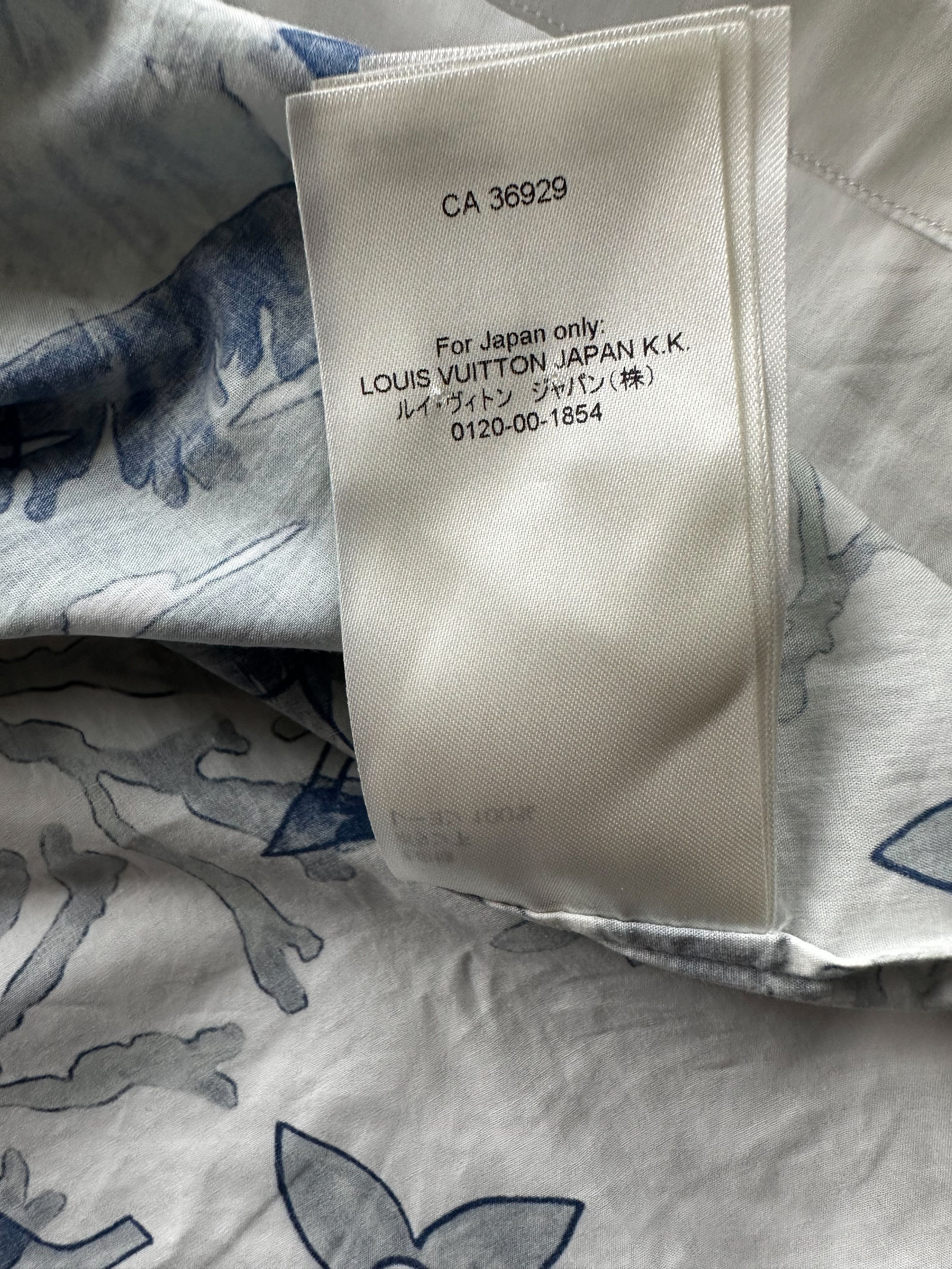 Louis Vuitton Louis Vuitton Blue & White Monogram Button Up Shirt Size US XXL / EU 58 / 5 - 9 Thumbnail