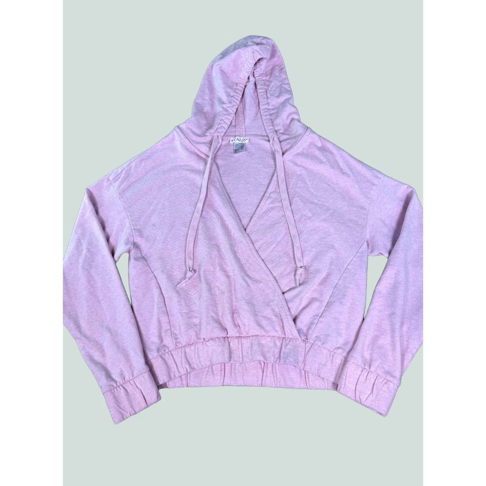 Venus Venus Hoodie Women's Medium Light Pink Drawstring Relaxed Pullover E560 Size M / US 6-8 / IT 42-44 - 1 Thumbnail