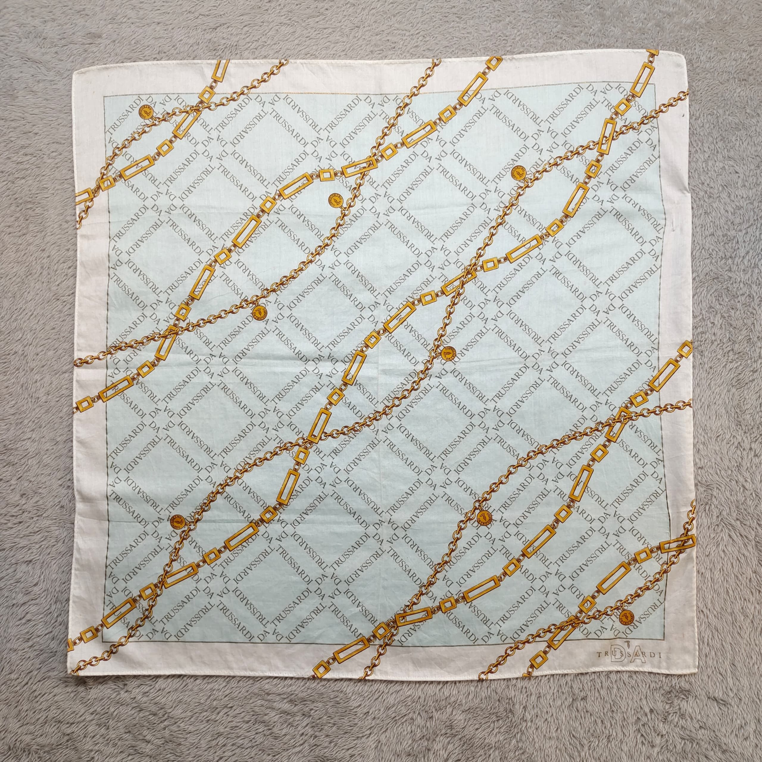 Trussardi Vintage Trussardi Gold Chain Link Pattern Neckerchief Size ONE SIZE - 1 Thumbnail