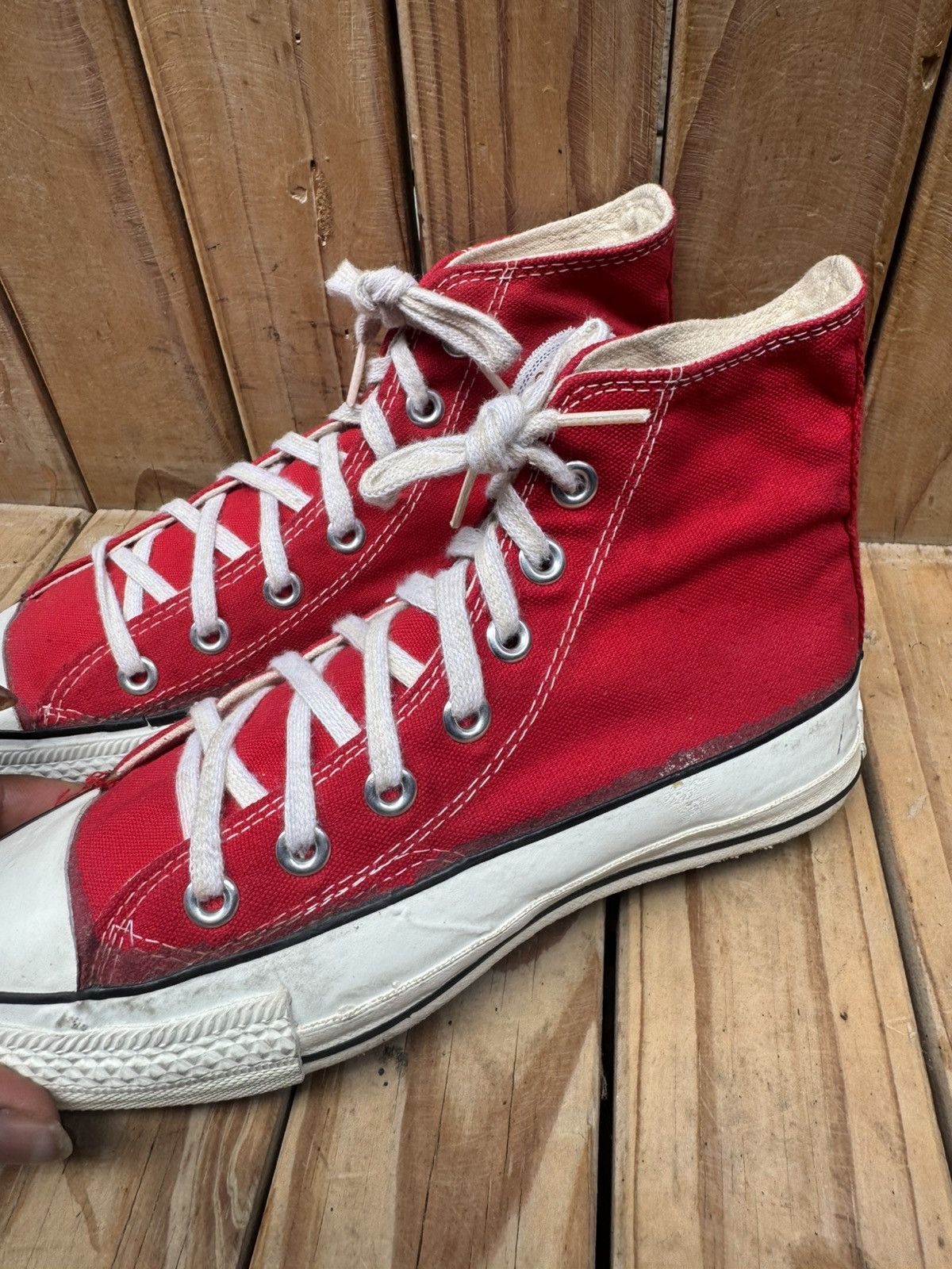 Converse VTG converse all star Hi Top canvas sneakers made in USA Size US 5 / EU 37 - 7 Thumbnail