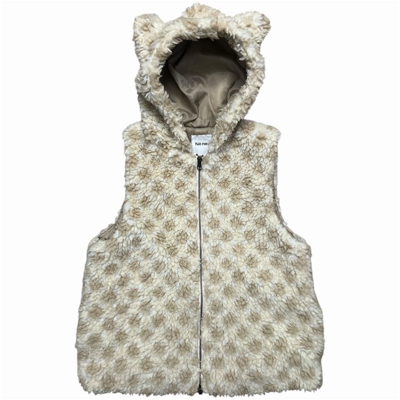 Ne-Net Ne-net Yellow Beige Fur Fluffy Bear Ear Vest Hoodie Size US S / EU 44-46 / 1 - 1 Thumbnail