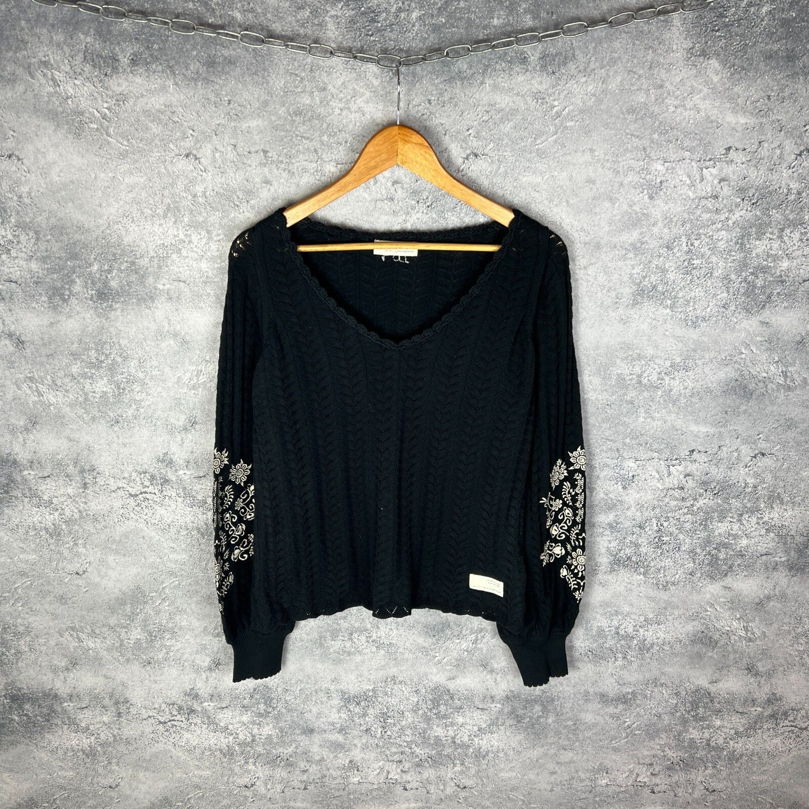 Odd Molly Odd Molly Sweater Women's Size 1 V-Neck Black Cotton ` Size XS / US 0-2 / IT 36-38 - 1 Thumbnail