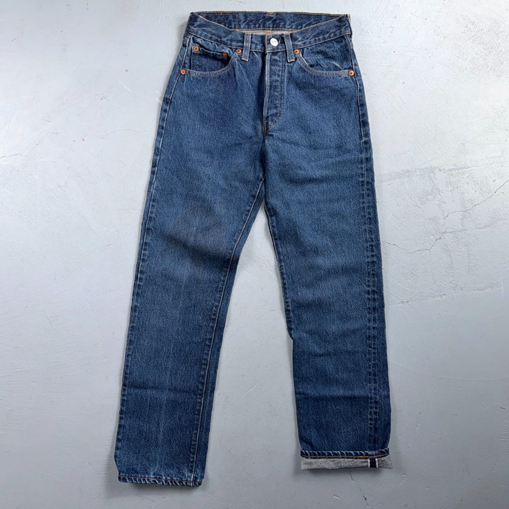 Levi's VINTAGE Levi's 501 Jeans Levis 501 Vintage 80s Redline Selvedge USA XX Dark Wash 27x32 24x28 Men Blue 5-Pocket Denim Distressed Classic Size US 27 - 2 Thumbnail