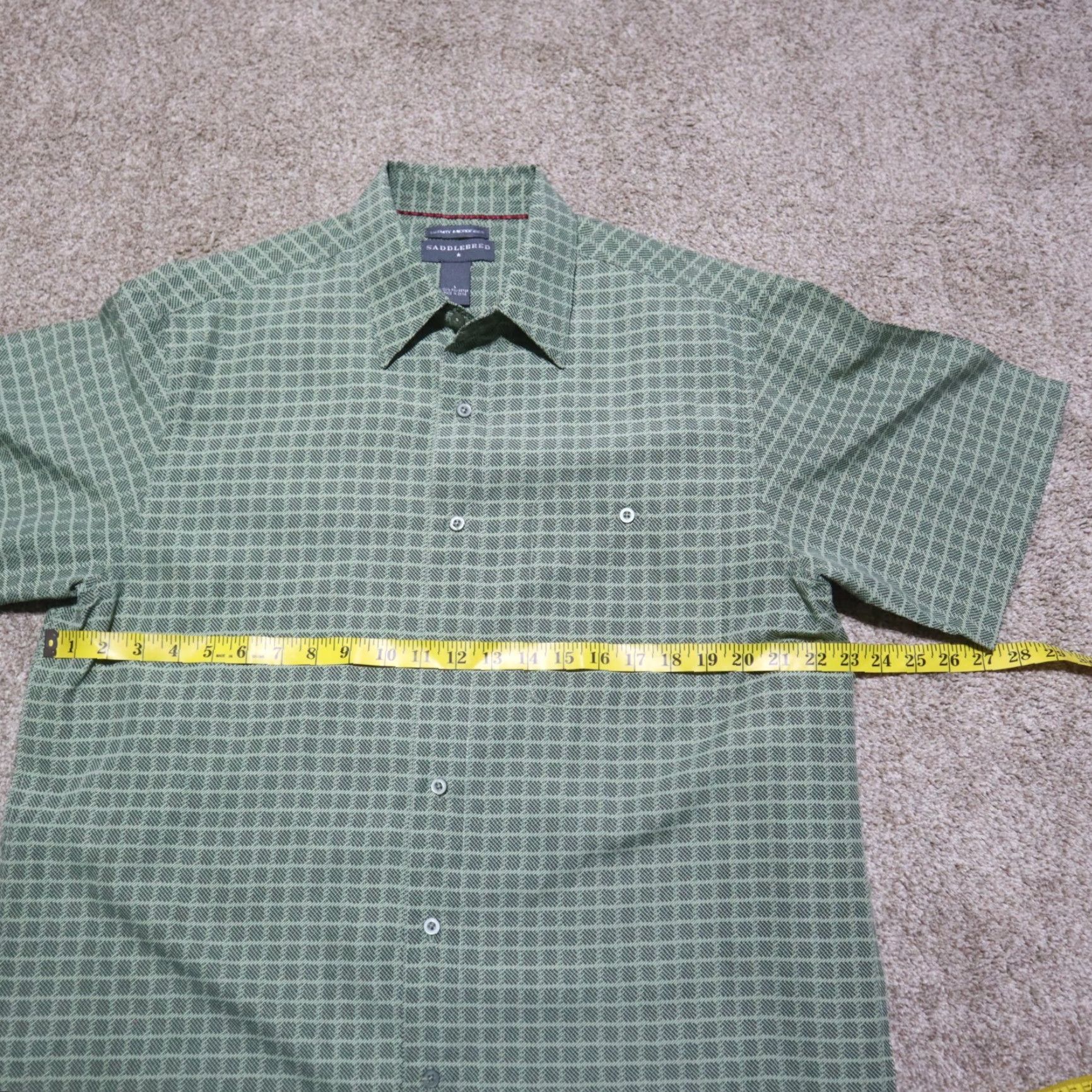 Vintage Saddlebred Shirt Men L Green Short Sleeve Button-Up Size US L / EU 52-54 / 3 - 4 Thumbnail