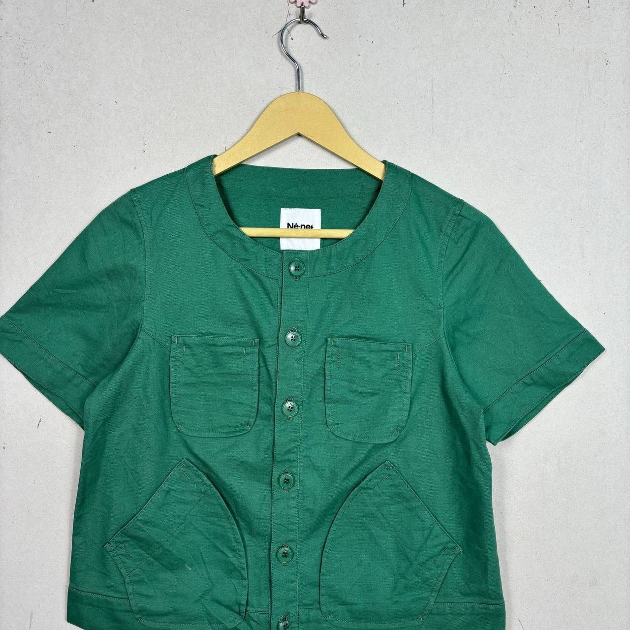 Ne-Net Né-net Issey Miyake Green Short Sleeve Work Jacket Size 2 M Size M / US 6-8 / IT 42-44 - 3 Thumbnail