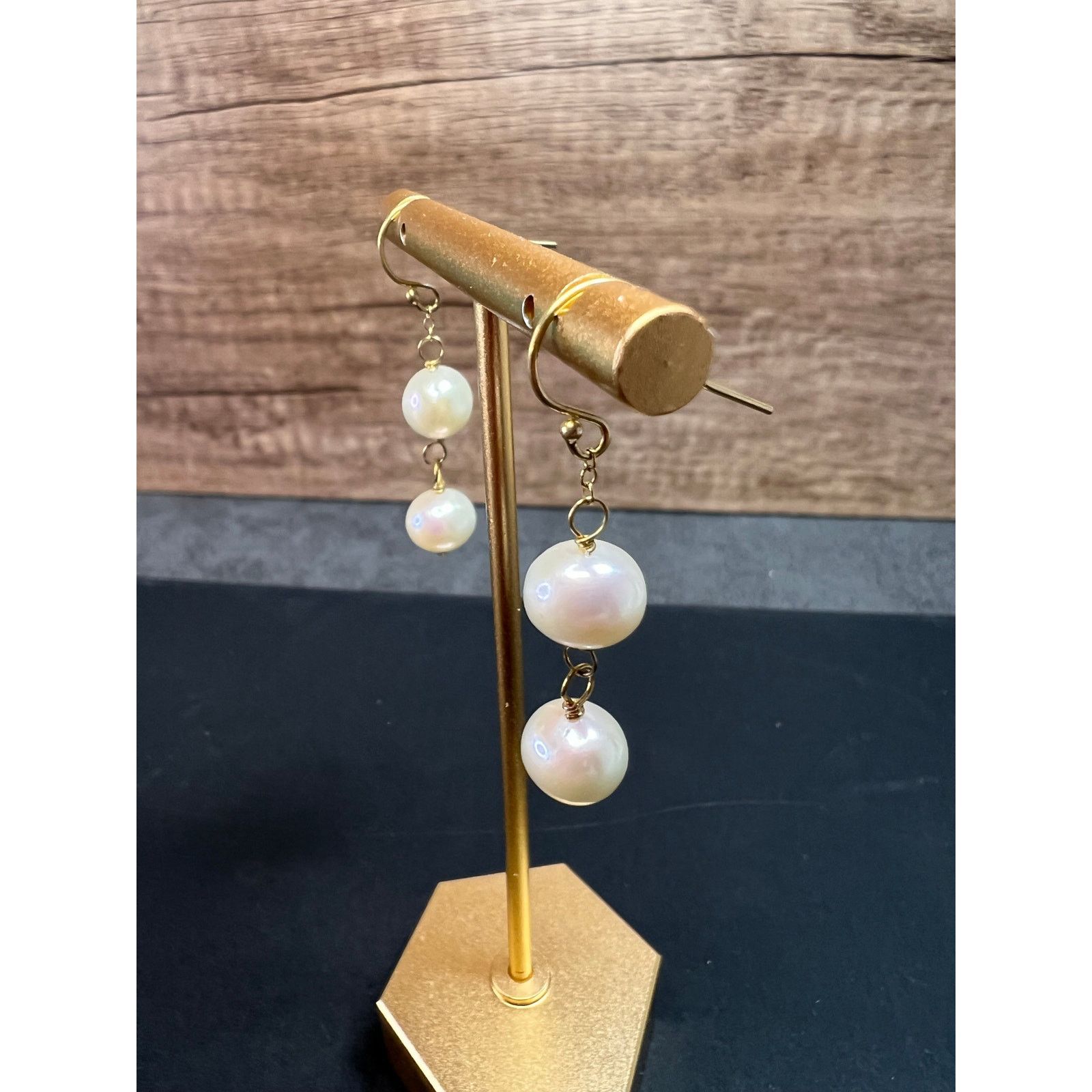 Other Cultured pearl dangle earrings in YG over sterling silver Size ONE SIZE - 4 Thumbnail