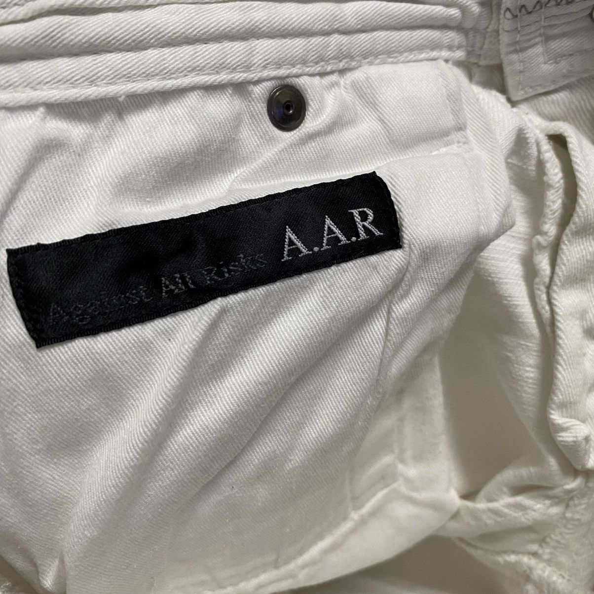 Yohji Yamamoto A.A.R Against All Risks White Denim Zipper Jeans Size US 29 - 18 Thumbnail