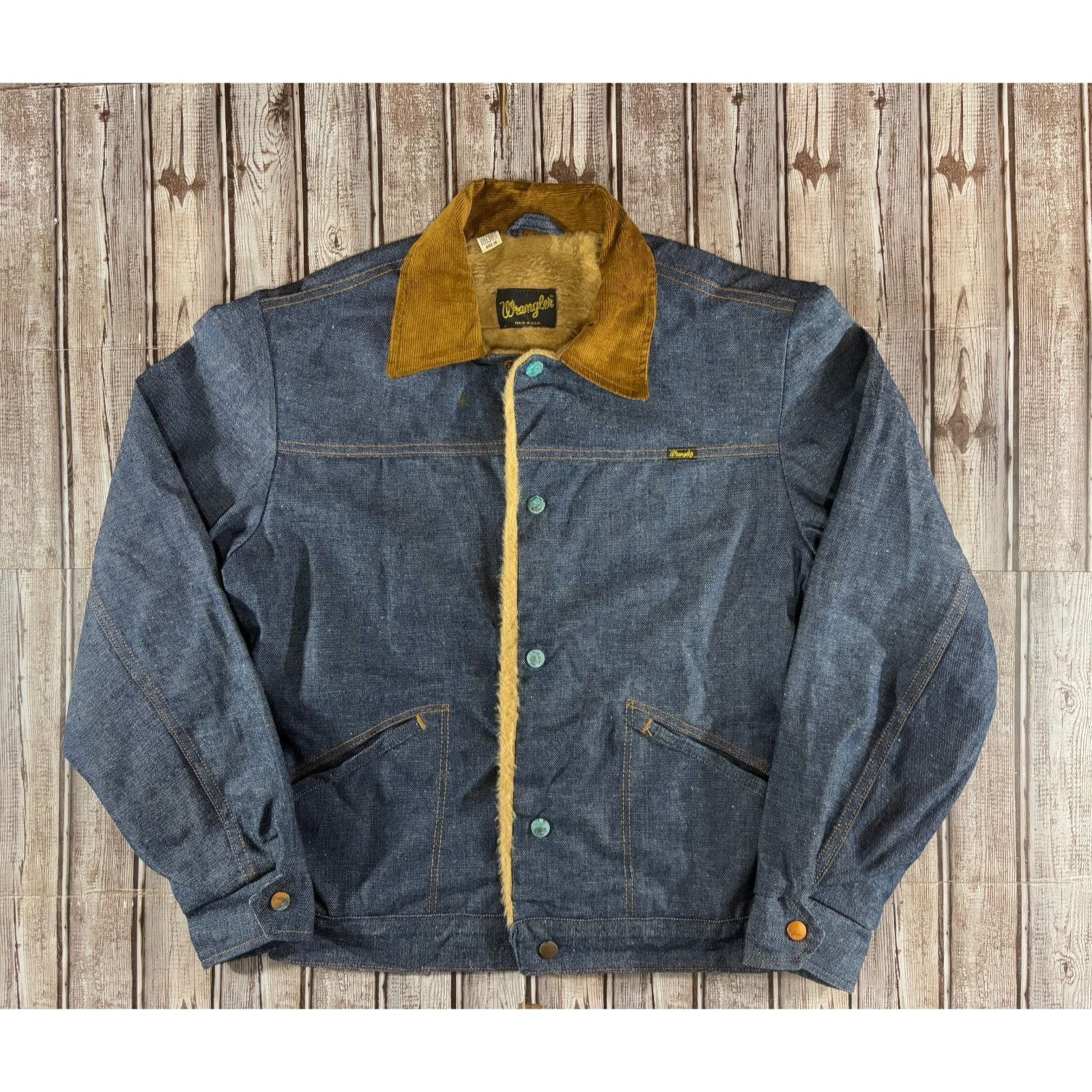 Wrangler Western Deadstock Corduroy Collar lined Denim Jacke