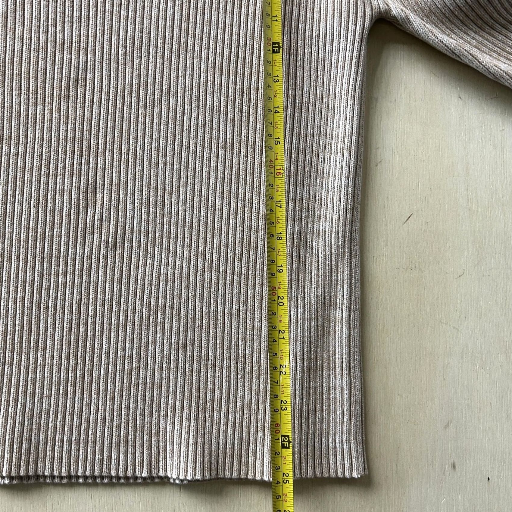 Vintage RUE JEANS Sweater Womens Large Beige Crew Neck Raglan Knit Ribbed 100% Cotton Pullover Casual Knit Shirt Size L / US 10 / IT 46 - 5 Thumbnail