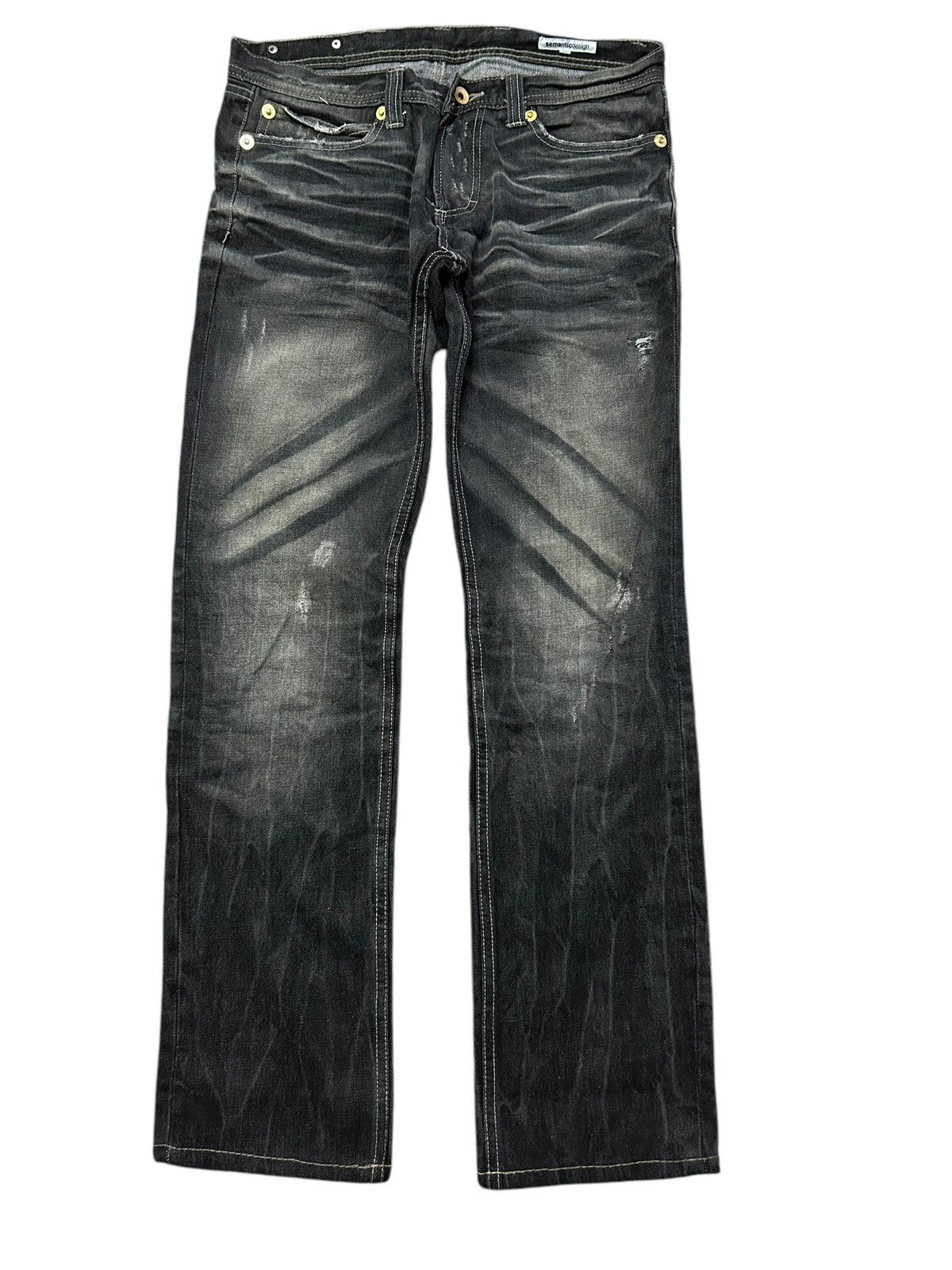 Kapital Semantic design Punk Bondage Style Denim Jeans ☠️☠️ Size US 32 / EU 48 - 7 Thumbnail