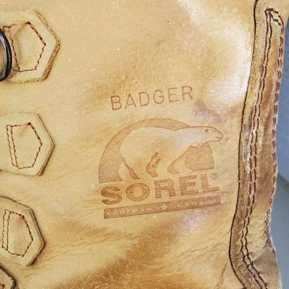 SOREL × Vintage Vintage 90s Sorel Badger Leather Winter Snow Duck Boots 10 Size US 10 / EU 43 - 8 Thumbnail