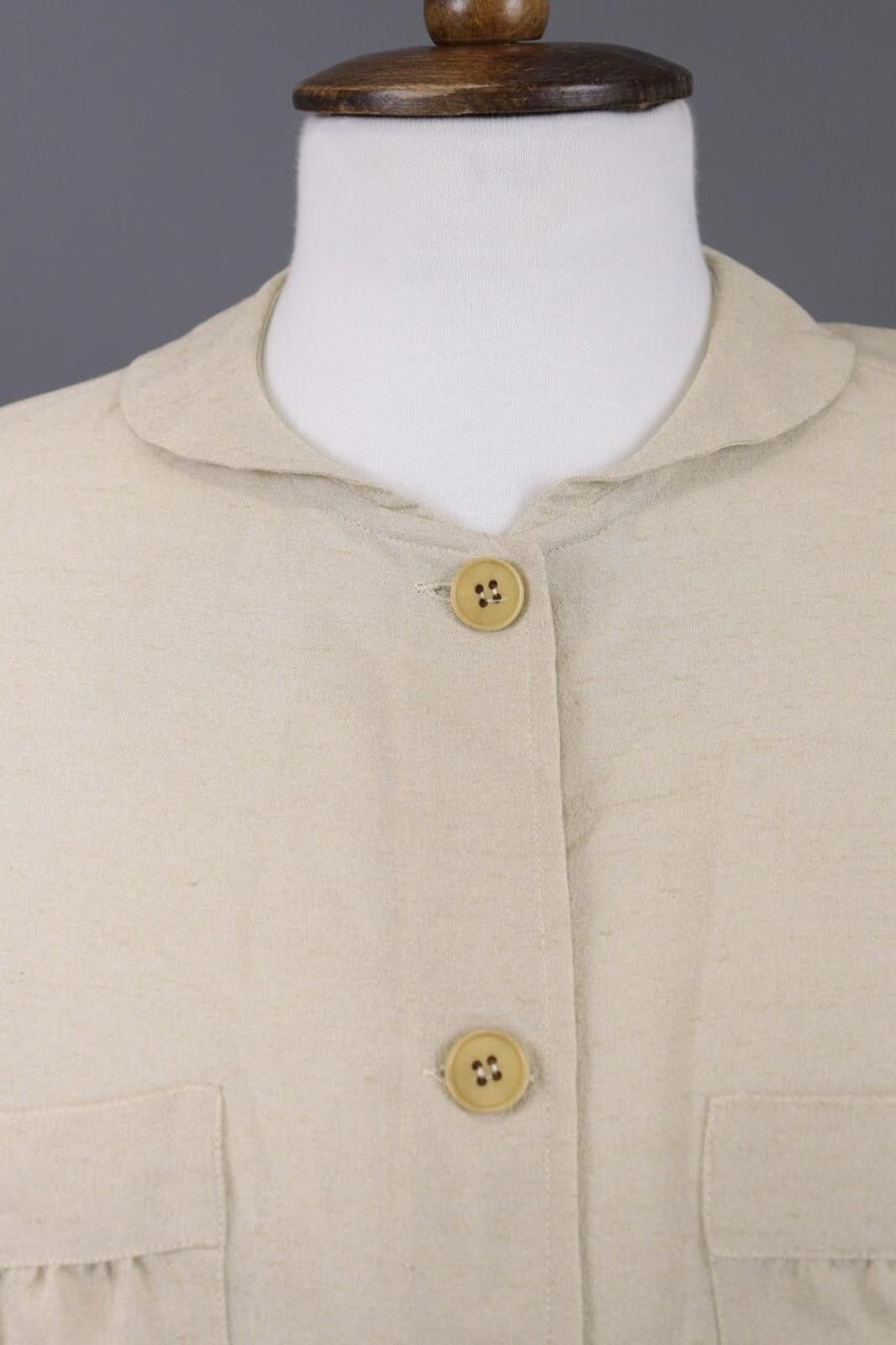 Giorgio Armani Giorgio Armani Vintage Beige Silk Blouse Shirt Size 44 / L Size M / US 6-8 / IT 42-44 - 4 Thumbnail