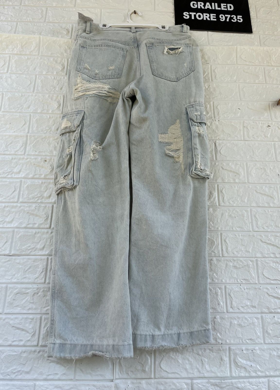 Japanese Brand × Vintage × Zara Vintage Zara Denim Cargo Pant Stail Size US 33 - 2 Thumbnail