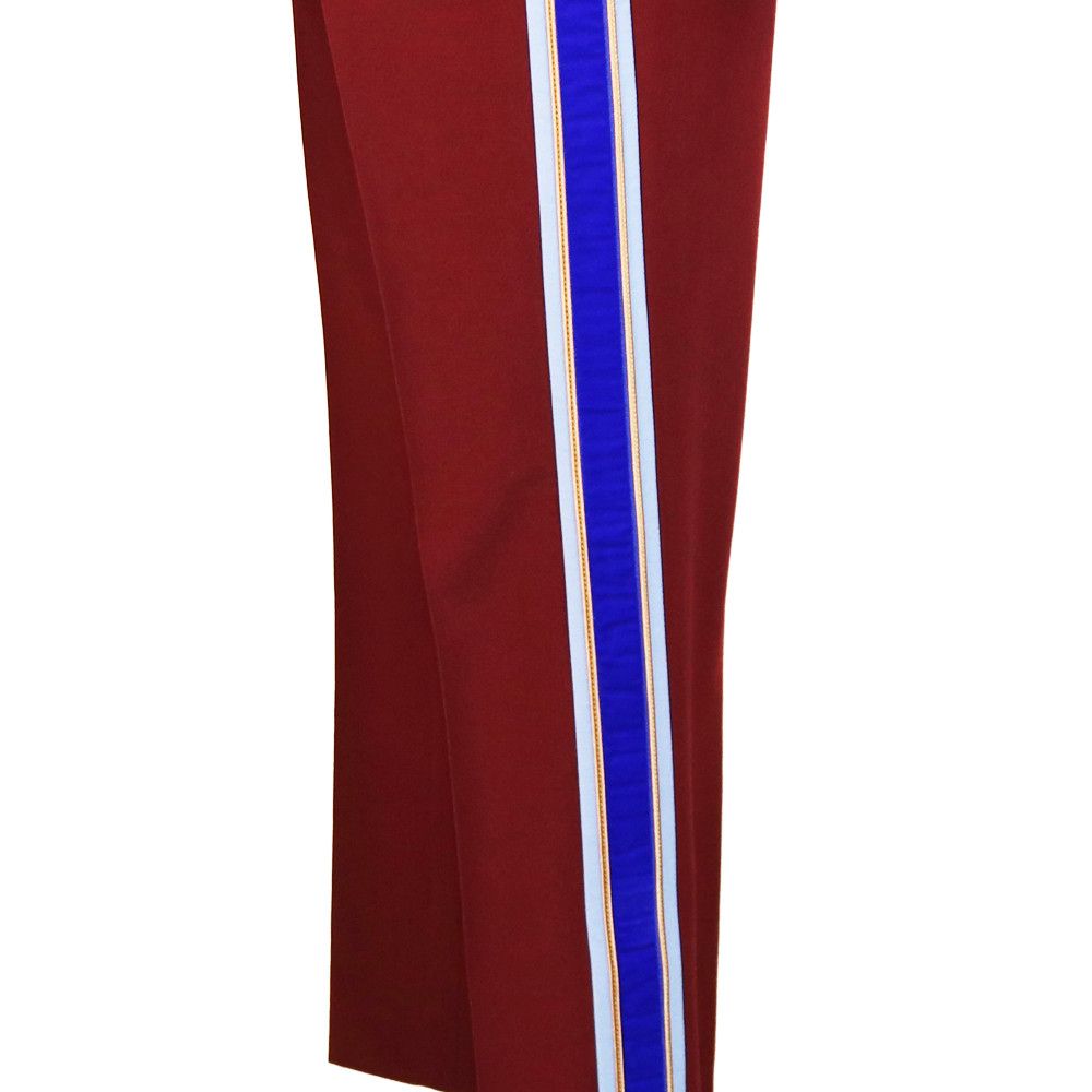 Gucci Gucci Burgundy Trousers with Blue Side Stripe and Self Belt Size 50R - 2 Thumbnail