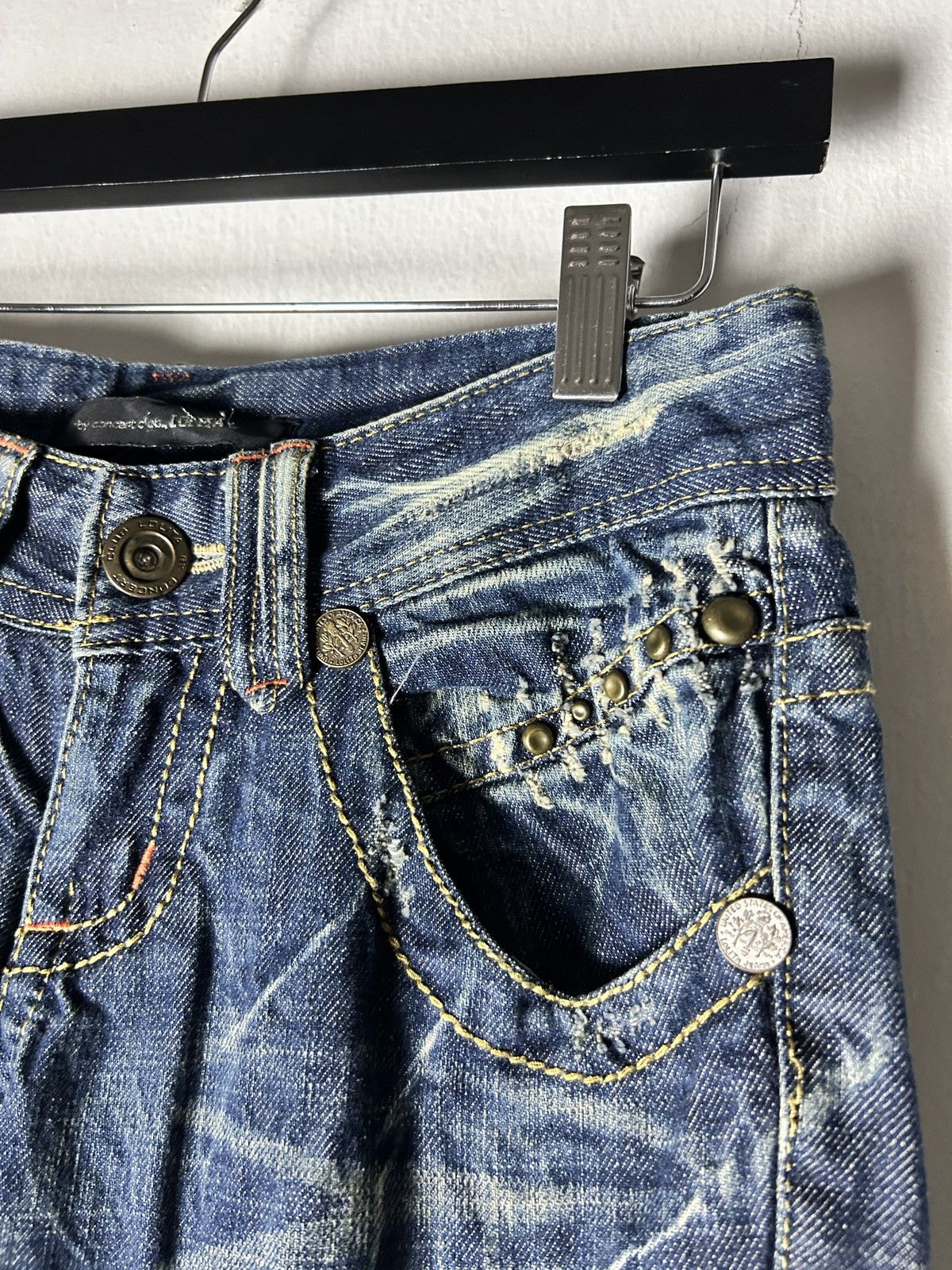 Japanese Brand Distressed Lolita Jeans Concert Club Embroidery Pocket Size 28" / US 6 / IT 42 - 11 Thumbnail