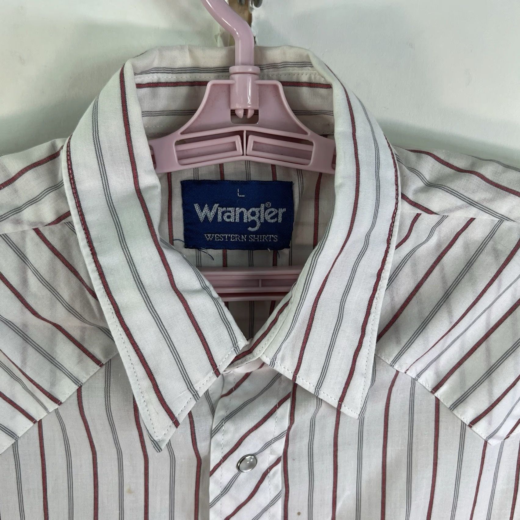 Wrangler VINTAGE Wrangler Western Pearlsnap Striped Shirt Mens L Long Sleeve Size US L / EU 52-54 / 3 - 3 Thumbnail