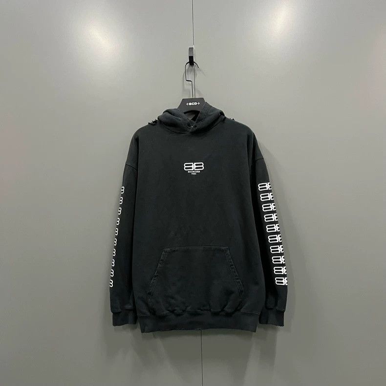 Balenciaga Balenciaga Double B Embroidered Unicorn Arm Hoodie Size US S / EU 44-46 / 1 - 1 Thumbnail